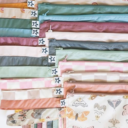 Tiny Twinkle Mess-Proof Waterproof Wet Dry Bag | 2-Pack Reusable Wet Bags for Swimsuits & Baby Clothes | Leakproof Wet Bag for Travel & Diaper Changes for Baby (Dinosaur)