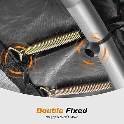 ExacMe Trampoline Pad Replacement 16 15 14 13 12 10 8 Foot, Waterproof Safety Spring Cover Round Frame Pad, No Hole for Pole