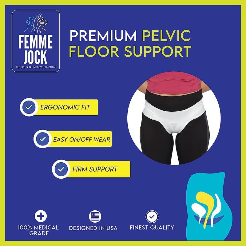 Patented Women’s Pelvic Floor Orthotic Support Belt ― Uterus Pain Relief Girdle for Dropped Bladder, Vulvar Varicosities, Postpartum Recovery, SPD | High Waist - Pink (XL)