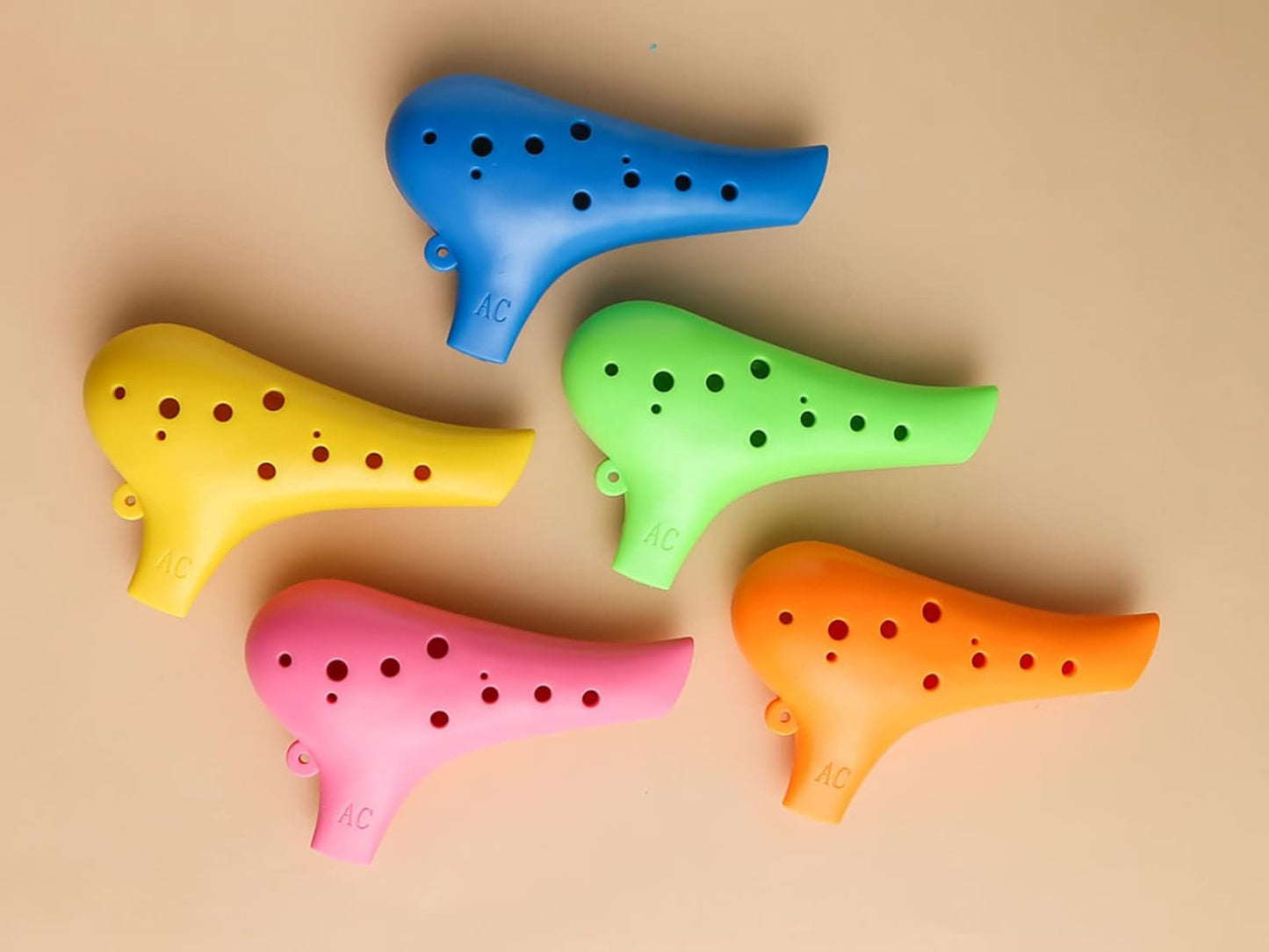 Aestivate Plastic Ocarina Instrument 12 Hole Ocarina Alto C 12-Hole Ocarina Instrument Easy Instrument (Yellow)