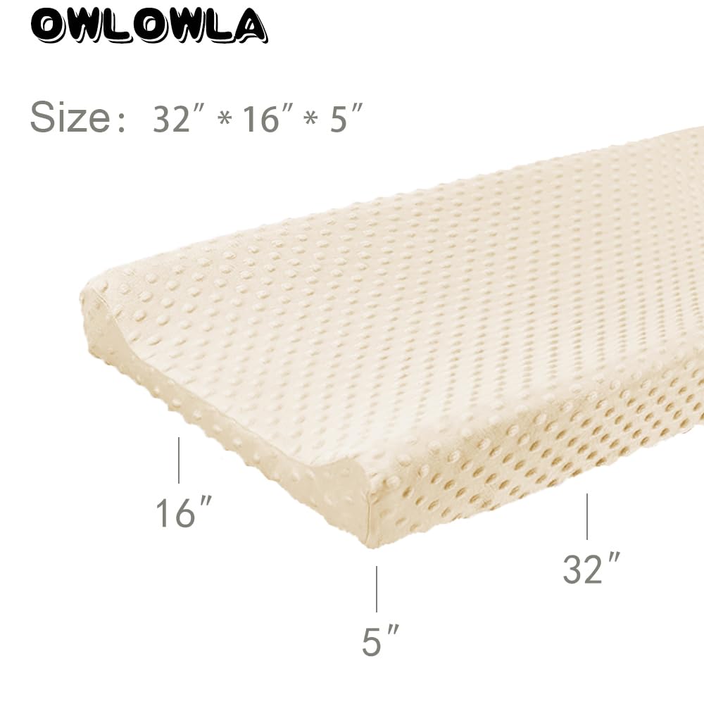 Owlowla Changing Pad Cover,Soft Minky Dots Changing Table Sheets for Baby Boy and Girl(Cream)