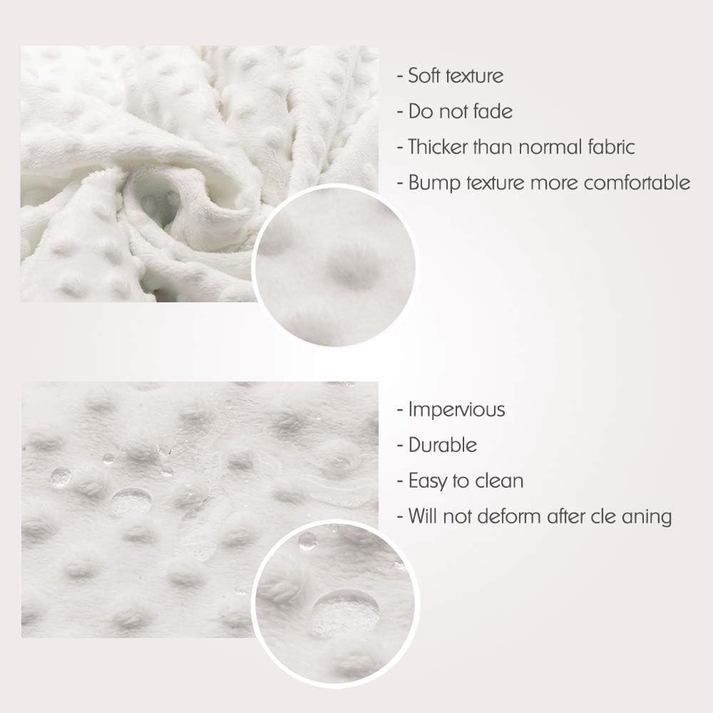 Baby Changing Pad Cover, Super Soft Plush Dot Diaper Changing Table Covers for Baby Girls and Boys, Ultra Comfortable, Diaper Changing Cloths for Babies, Fit 32"/34'' x 16" Pad (White)