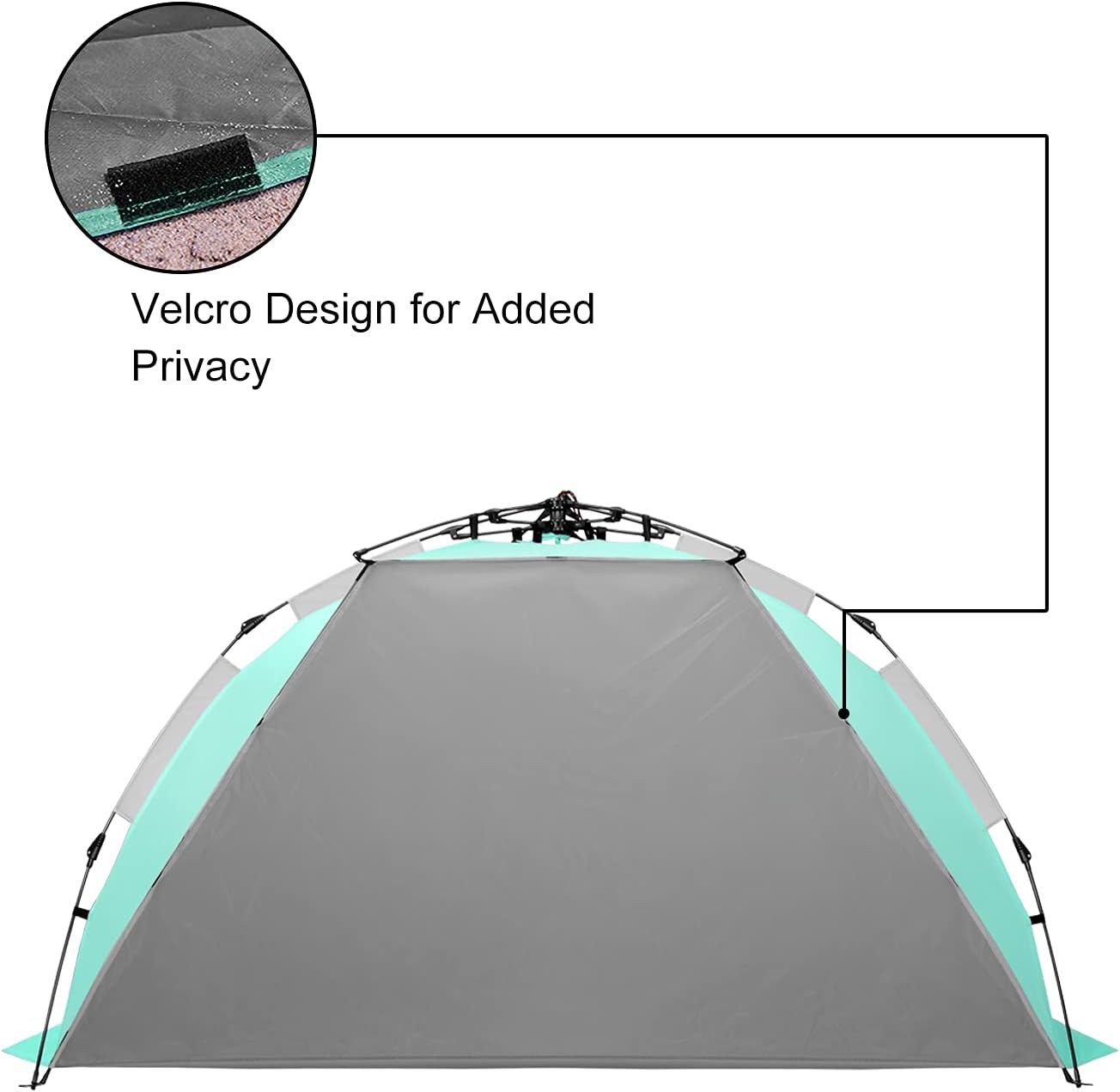 Oileus X-Large 4 Person Beach Tent Sun Shelter - Portable Sun Shade Instant Tent for Beach with Carrying Bag, Stakes, 6 Sand Pockets, Anti UV for Fishing Hiking Camping, Waterproof, Light Green