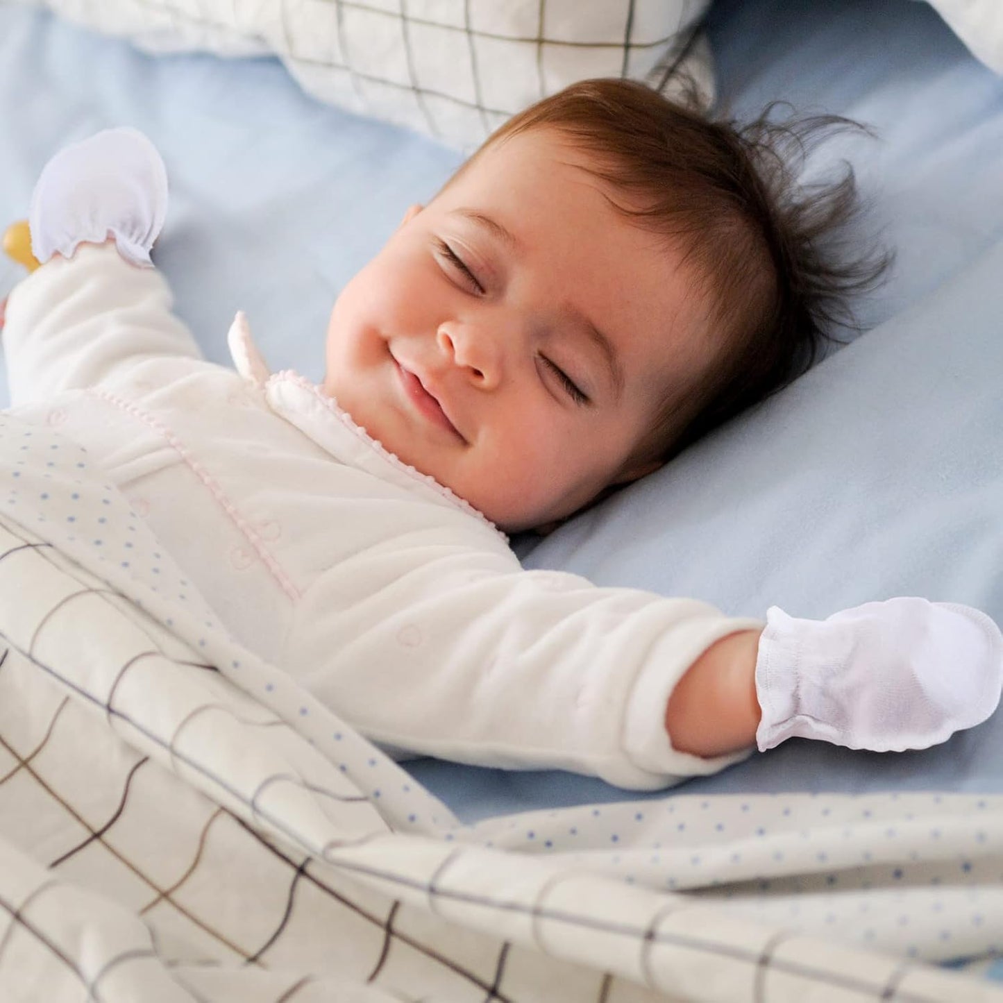 9 Pairs Newborn Baby Boys Girls Mittens 0-6 Months Infant Toddler Mittens No Scratch Solid Color Gloves