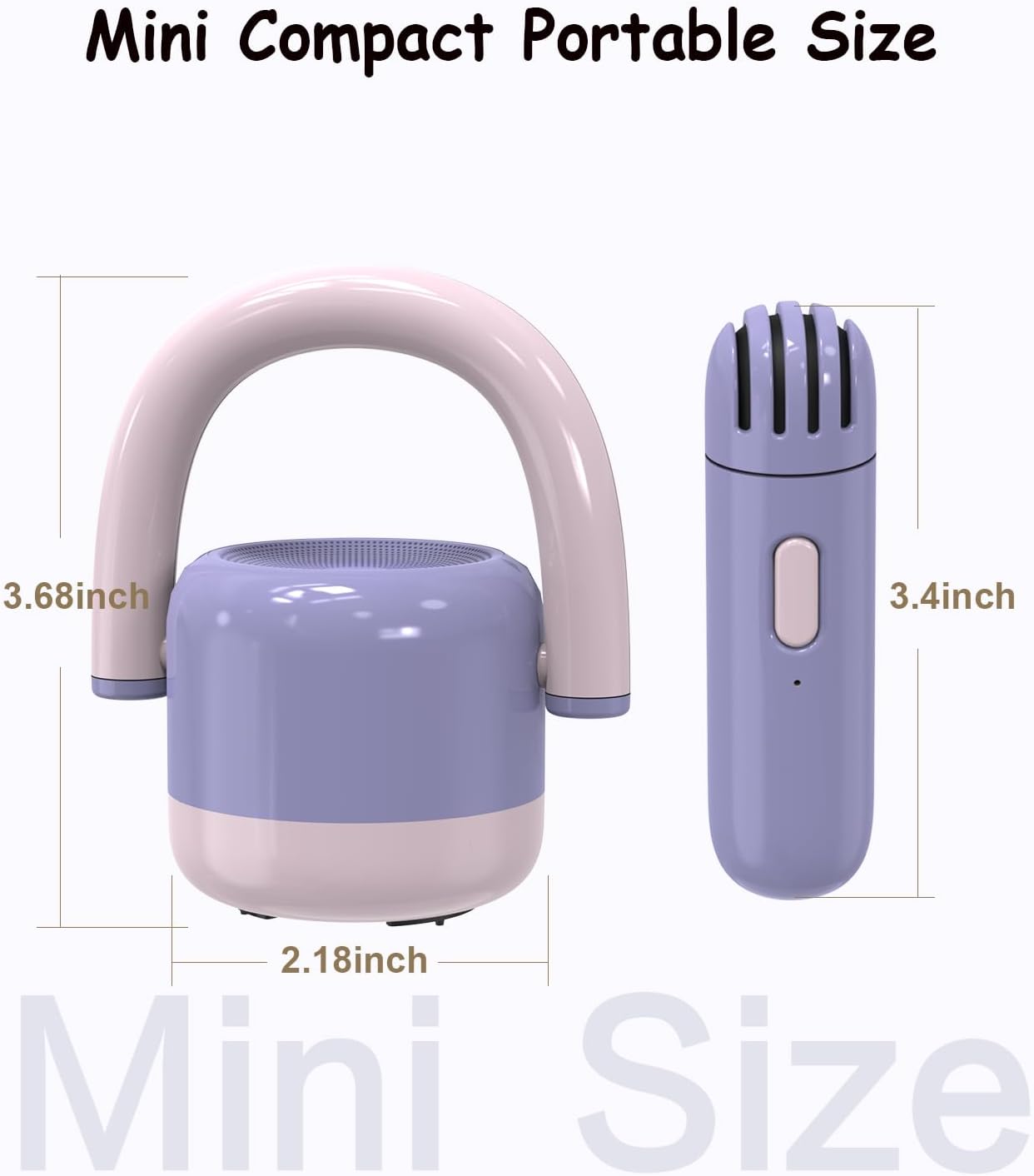 EWA Portable Mini Metal Karaoke Machine, Bluetooth Karaoke Speaker with 2 Wireless Microphones, Ideal Gifts for Girls Boys Family Home Party Birthday Christmas Toys Gifts-(Purple)