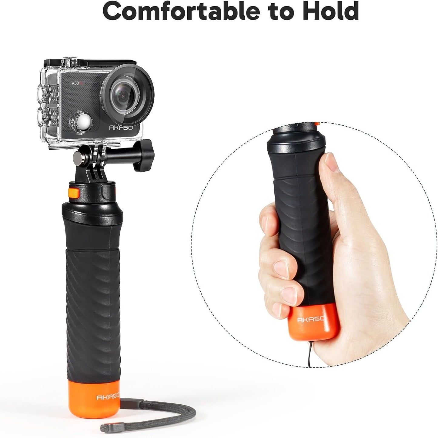 AKASO V50X Native 4K30fps WiFi Action Camera with EIS Touch Screen 4X Zoom 131 feet Waterproof Camera Support External Mic Remote Control (with Floating Hand Grip and Carry Bag)
