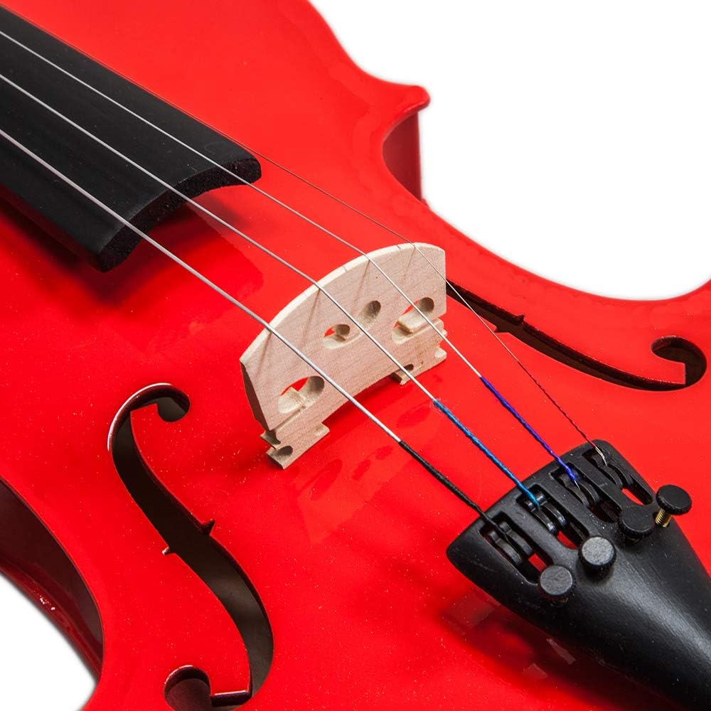 SKY Full Size VN202 Red Violin Beautiful Craftsmanship with Brazilwood Bow and Lightweight Case
