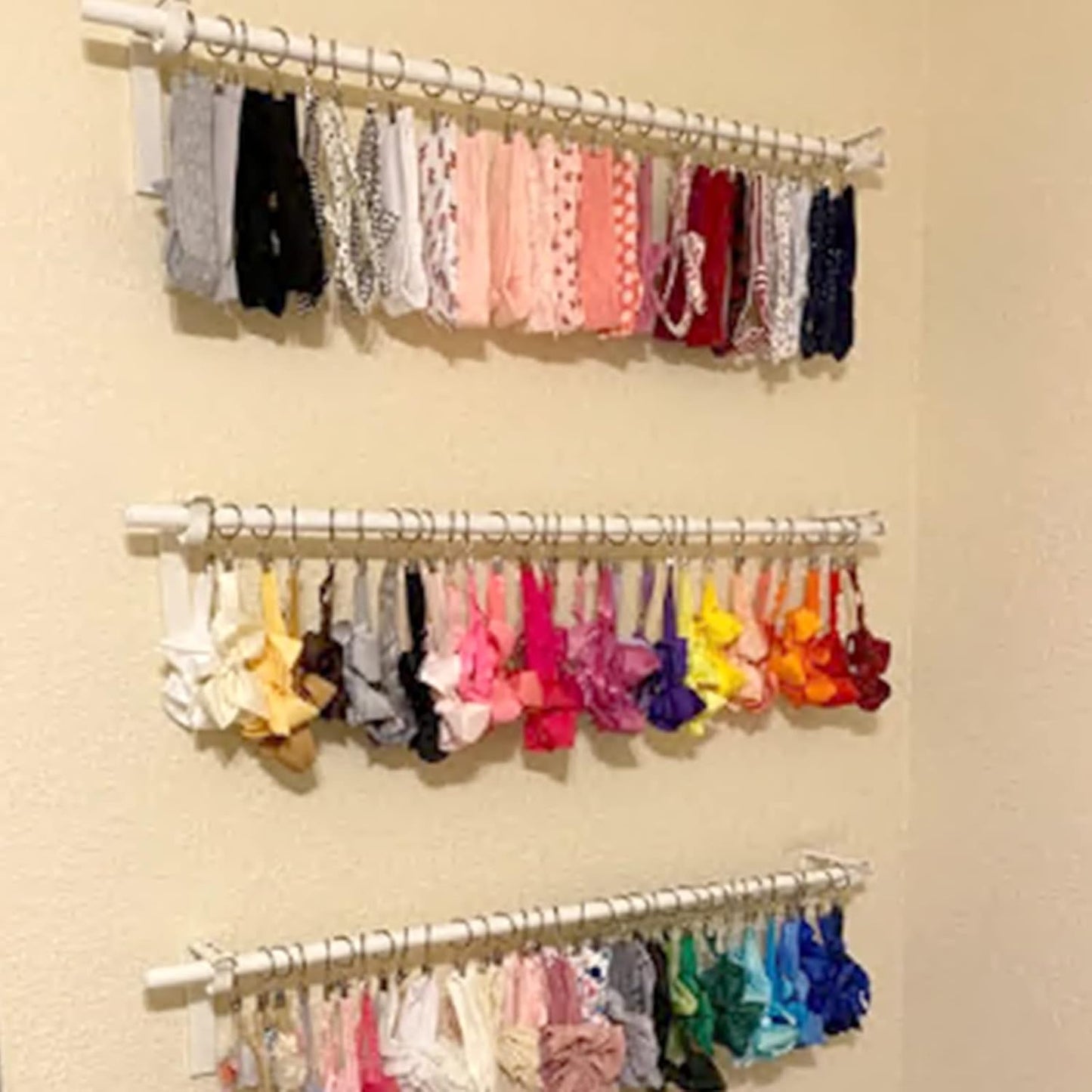 44 Pack Bronze Curtain Rings with Clips, Curtain Hooks Hangers Clip Rings for Hanging Drapes Bows Hat, Drapery Rings 1 in I D, Fits up to 5/8 in Diameter Curtain Rod.