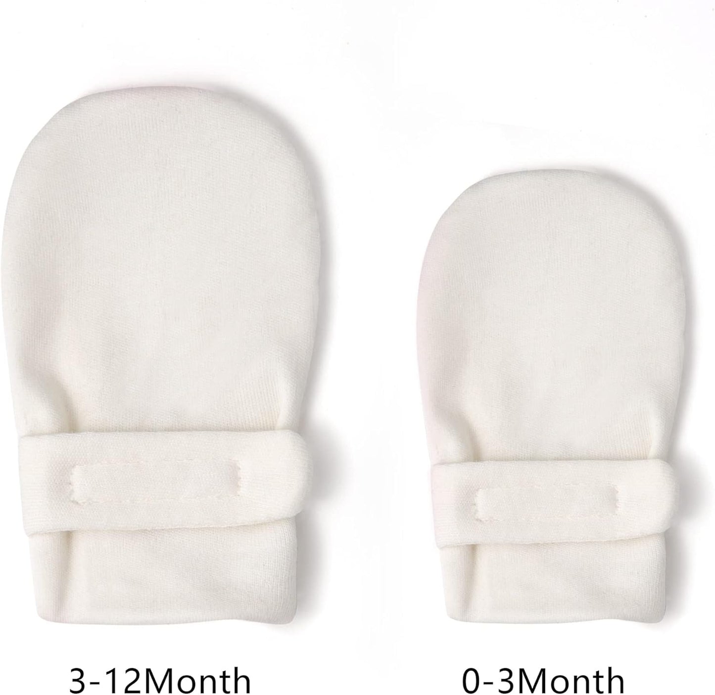 Newborn Baby No Scratch Mittens Stay On, 100% Cotton Breathable, Adjustable Infant Gloves for Baby Boys Girls Mittens