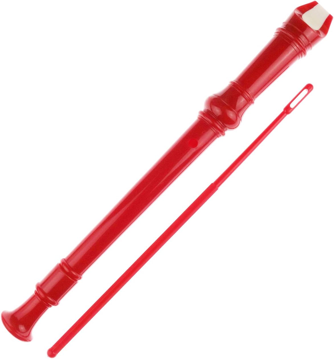 7 Pack German Style 8 Hole-3 Piece Descant Soprano Recorders with Cleaning Rod, Black Storage Bag, ABS Material (7 Colors)