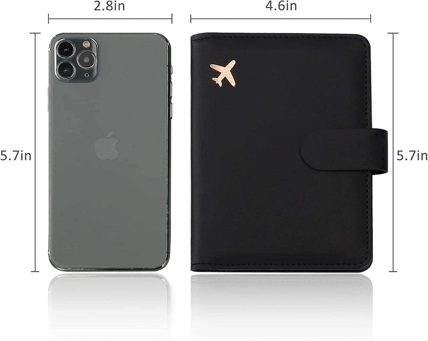 Melsbrinna Rfid Passport Holder for Travel women/Men, Cute Passport Wallet Rfid Blocking Card Slots, Rfid Passport Cover/CaseTravel Wallet, Passport Book Holder (1, Black)