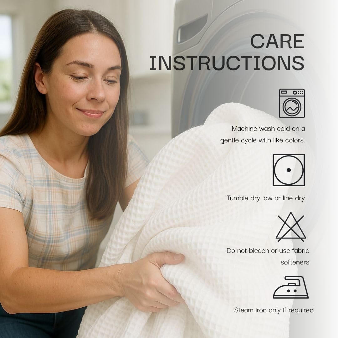 Salt Earth GOTS Certified 100% Organic Cotton Throw Blanket, 90" X 90" Waffle Blankets & Throws for Bed, Throw Blanket for Couch, Modern & Cozy Blanket, All Seasons, Comfy and Soft Blanket(Sun Bay)