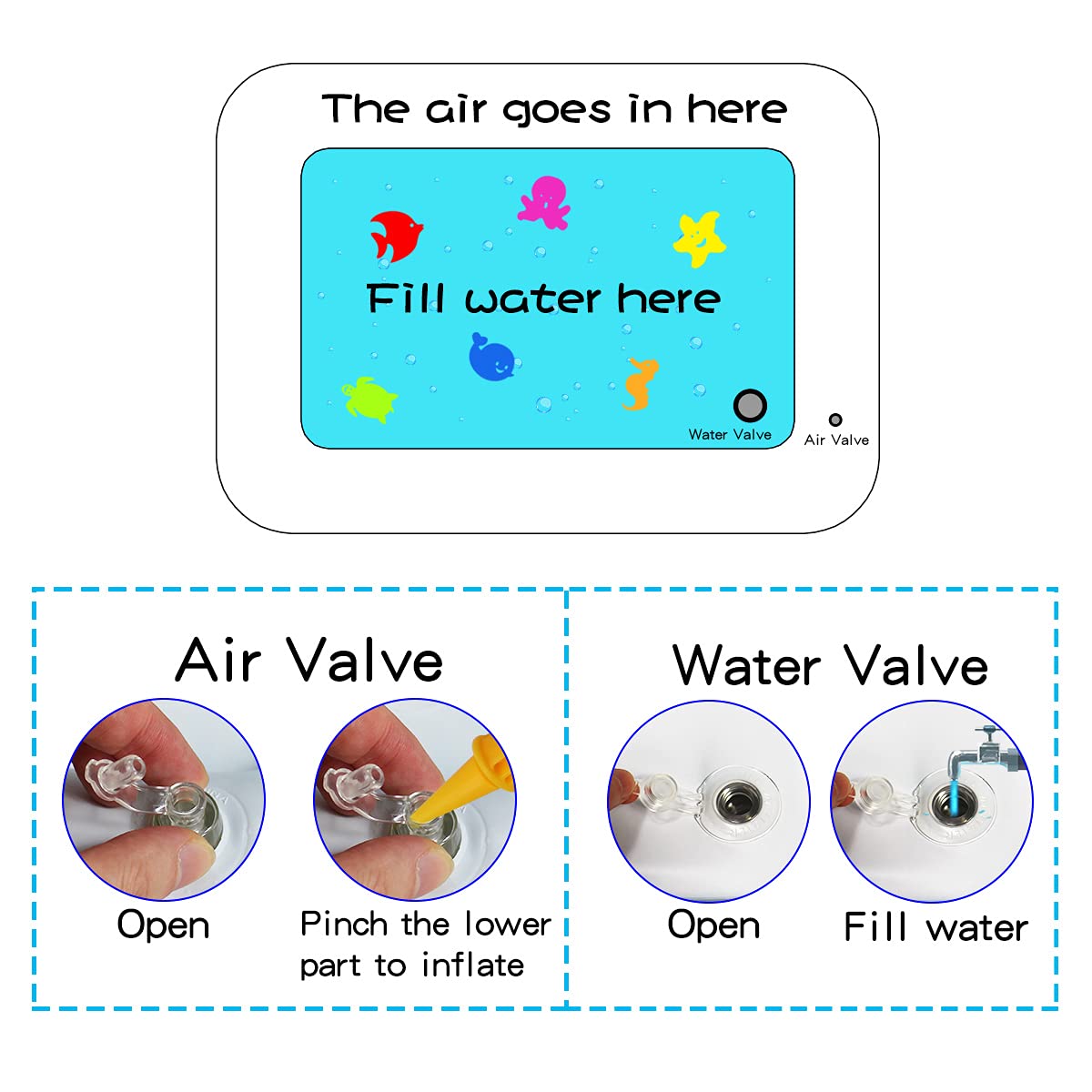 ZHUYNXIR Tummy time Water Play mat, Baby Water Play Mat for Kids and Toddlers Baby Toys for 3 to 24 Months, Strengthen Your Baby's Muscles, Pink 27.5x20 in.