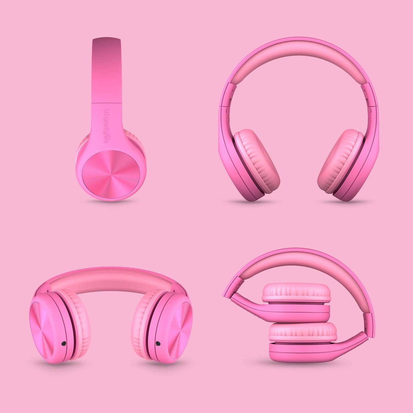LilGadgets Connect+Wired Kids Headphones for School with Microphone, Volume Limiting & Noise Reduction Over-Ear Headset with Cord, SharePort Technology & SoftTouch Padding, Pink - Kid Headphones