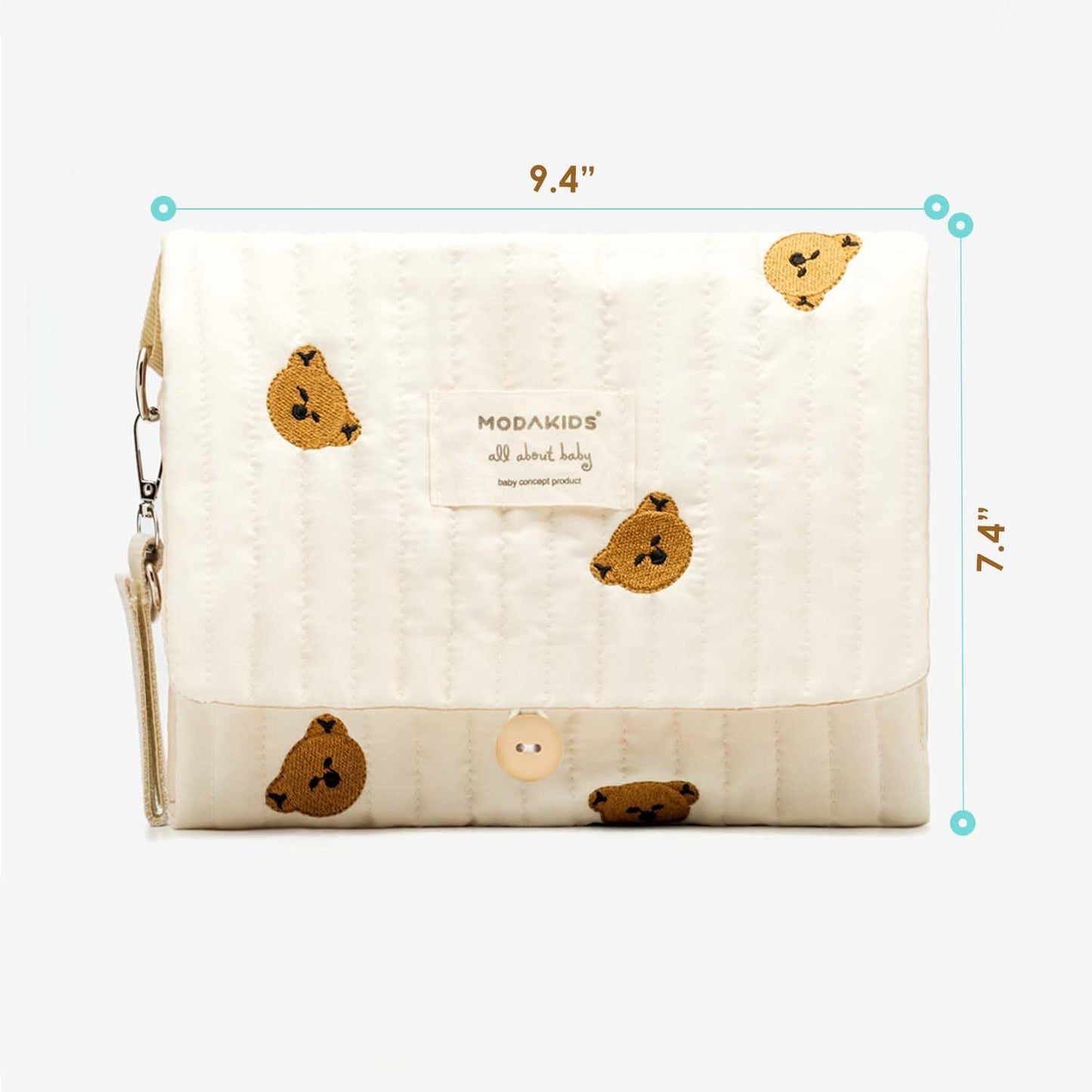 Baby Bag Organizer, Waterproof Mini Diaper Bag, Foldable Mom Travel Set, Diaper Organizer, with Gift for Baby Shower (Bear)