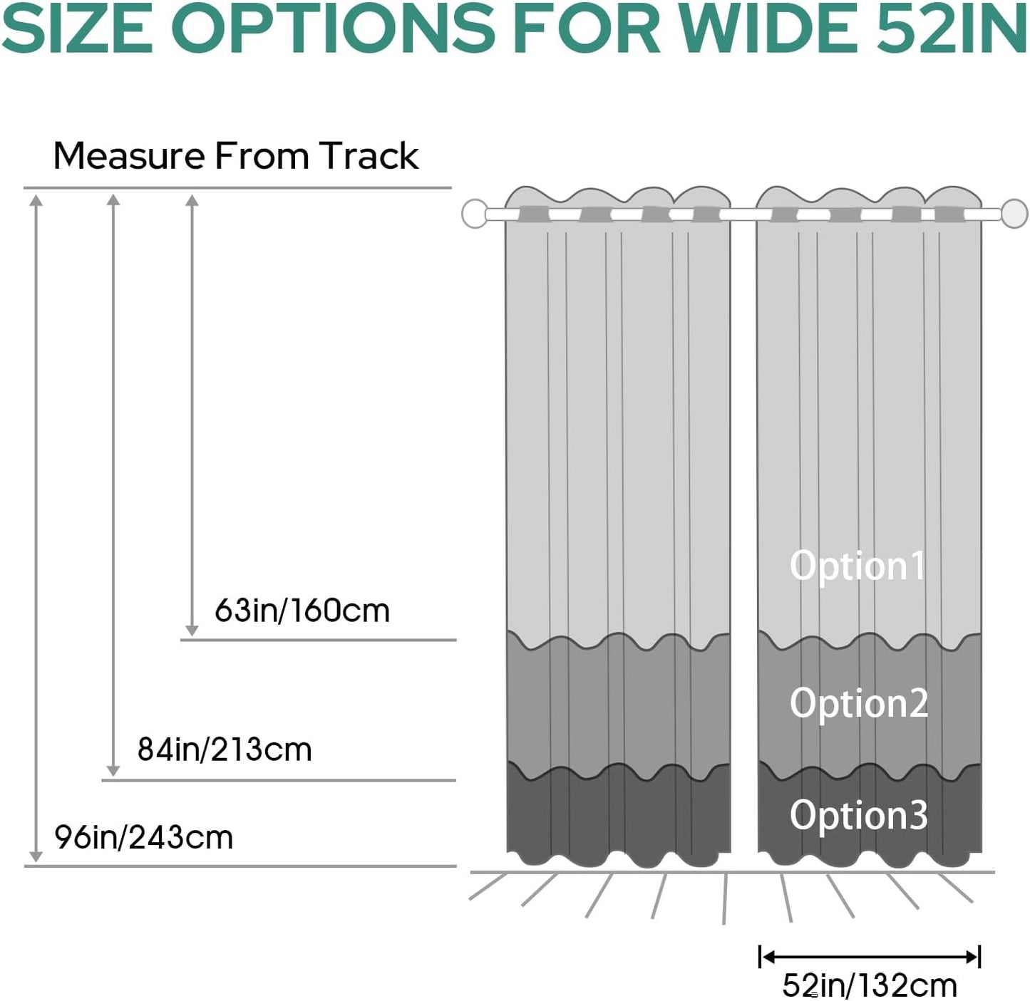 HOMEIDEAS Gray Grey Ombre Blackout Curtains, 52 X 84 Inch Length Gradient Color Room Darkening Curtains with Grommet Thermal Insulated Window Drapes for Living Room, Bedroom, 2 Panels