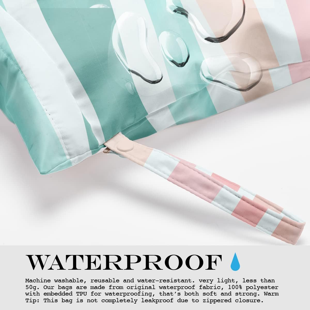 Wet Bag, Wet Dry Bag, Wet Bag for Swimsuit, Travel, Beach, Pool, Diapers, Dirty Yoga Gym Clothes, Makeup Bag, Waterproof Reusable Beach Bag Ocean Decor Starfish Sea Horse Anchor