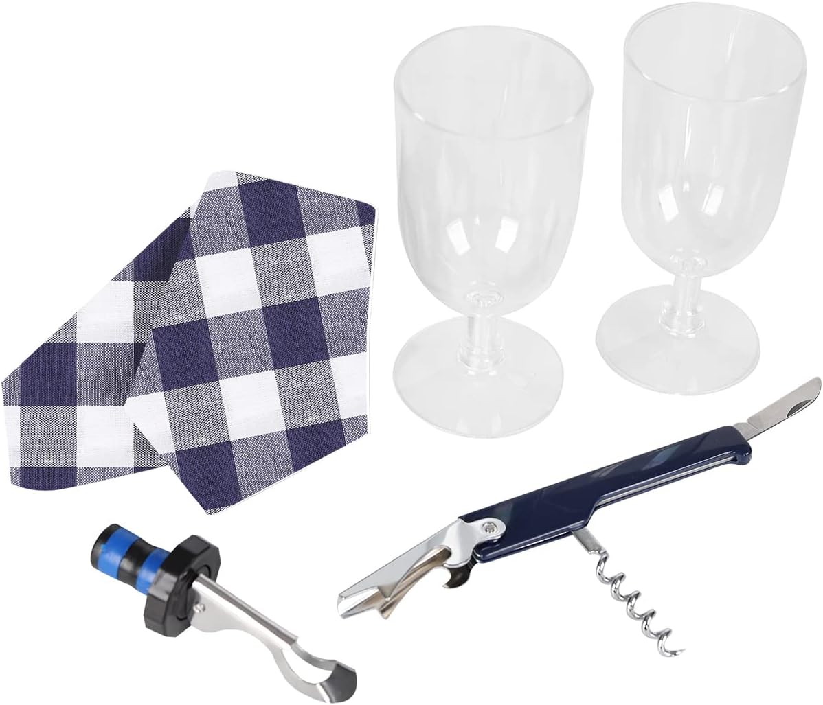 ALLCAMP Wine Bag - Insulated Cooler Bag with Wine Glasses, Bottle Opener & Wine Accessories for Wine Lovers - Portable Wine Gift Bag for Travel, Picnics, and Gift Ideas(Gray)