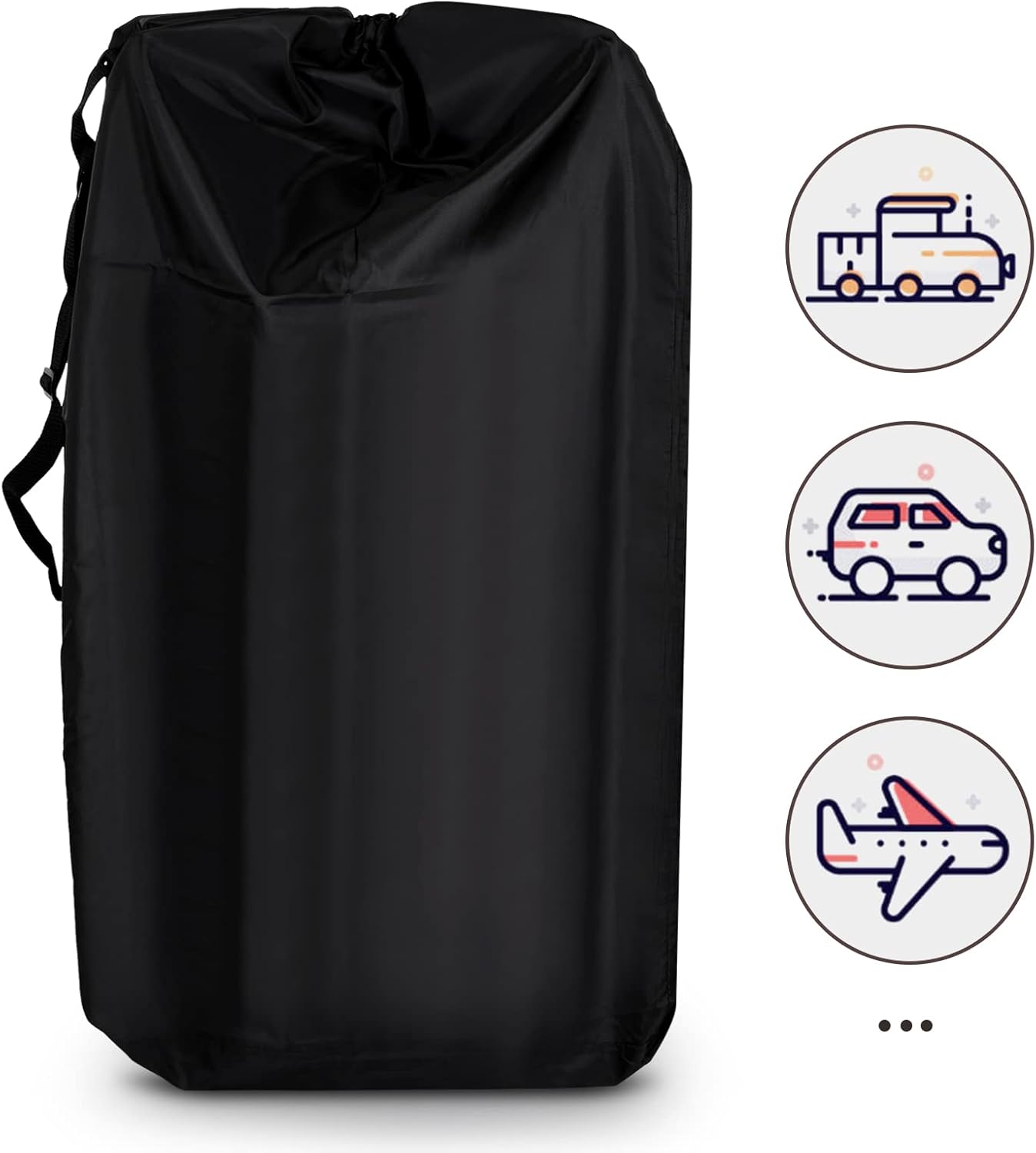 LIHAO Stroller Travel Bag, Gate Check Bag for Car Seat, Waterproof Travel Carry Bag, 600D Oxford, Black