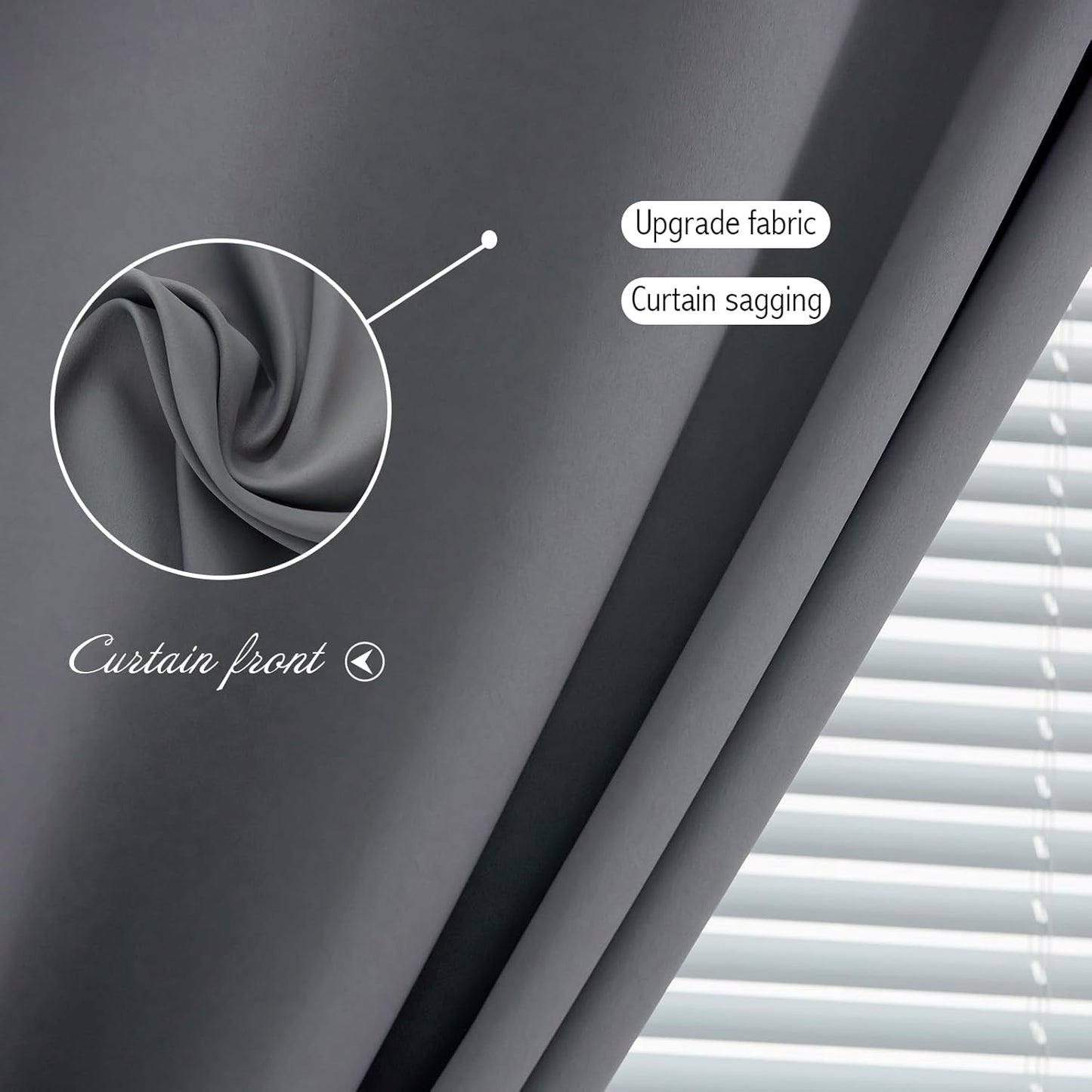 Magic Tape Stick On Curtains Window Shades Pull Down Blackout Window Cover Blackout Curtains for Bedroom No Drillng Self Adhesive Curtains No Rod Small Curtain, 59" W X 59" L, Grey, 1 Panel