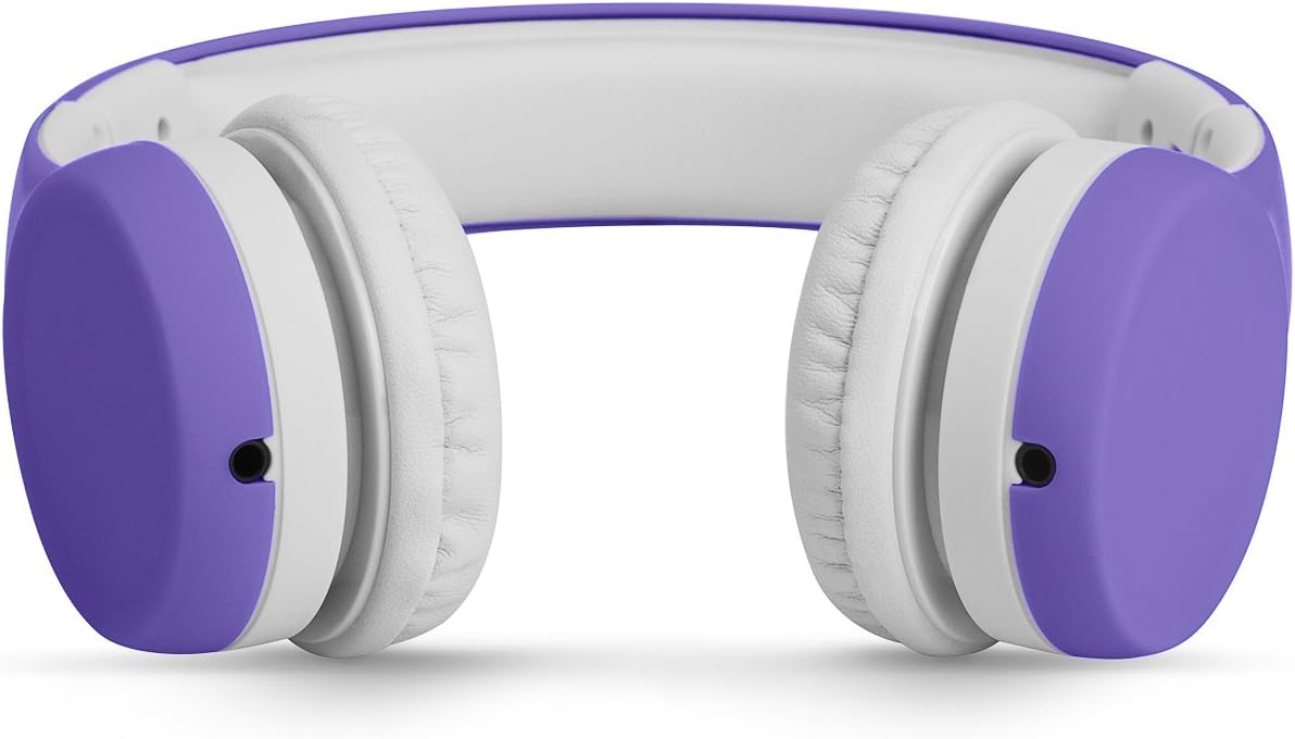 LilGadgets Connect+ Wired Kids Headphones for School with Mic, Volume Limited & Noise Reduction, On-Ear Headset with Cord, SharePort Technology for Multiple Kids & SoftTouch Padding, Purple