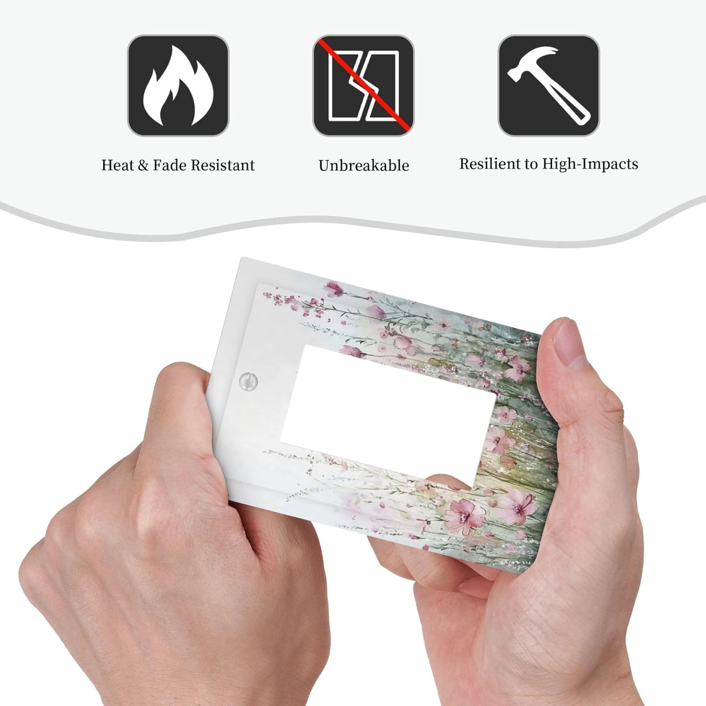 Decorative Outlet Covers Wildflower Botanical Watercolor Floral 1 Gang Single Rocker Light Switch Cover Plate Wall Plates Gfci Faceplate For Bed Room Living Room Decor