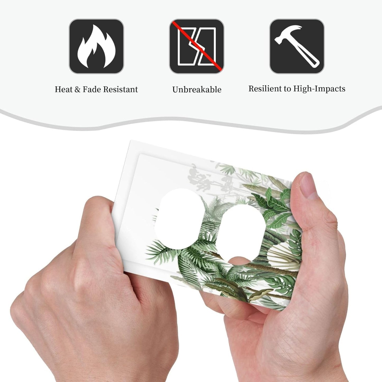 Palm Tree Banana Leaf Green Rainforest Natural Landscape Outlet Covers 1 Gang Duplex Light Switch Cover Decorative Switch Plates Electrical Receptacle Faceplate Wall Plate for Bed Room Living Room