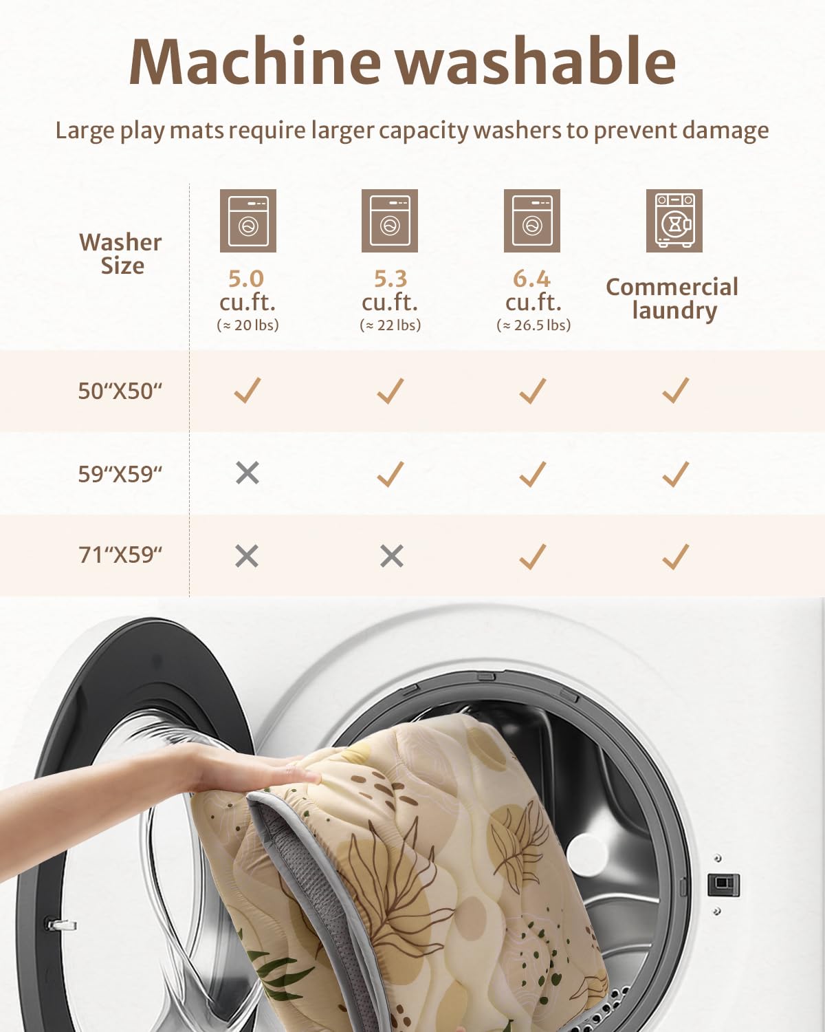 Blissful Diary Baby Play Mats for Floor, 59x59 Inch Thicker and Larger Soft Cushioning Foam Playmats for Babies and Toddlers, Foldable Washable Baby Playpen Mat, Earth Tones Design