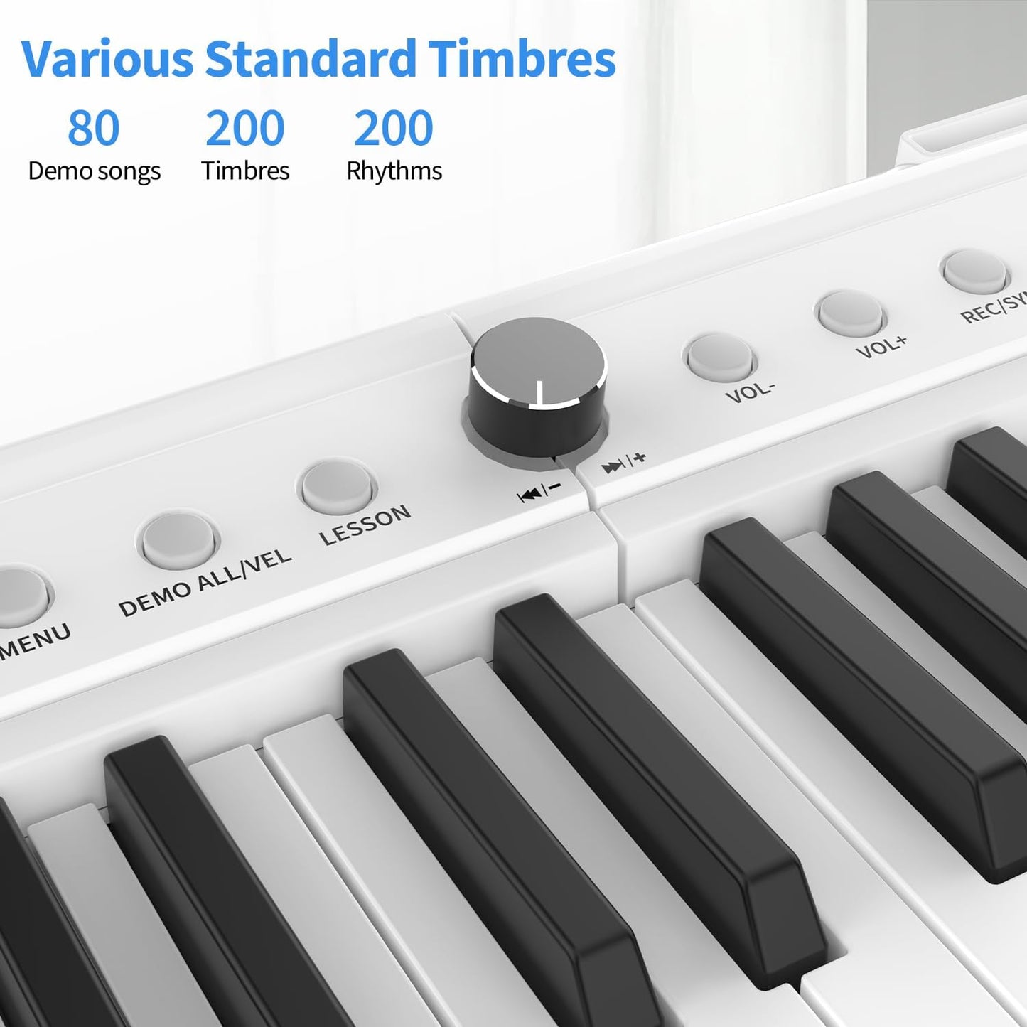 88 Key Piano Keyboard,Beginner Electric Digital Piano with Semi Weighted Keys,Keyboard Piano withSustain Pedal, Power Supply, Stand, Carrying Case,Headphones