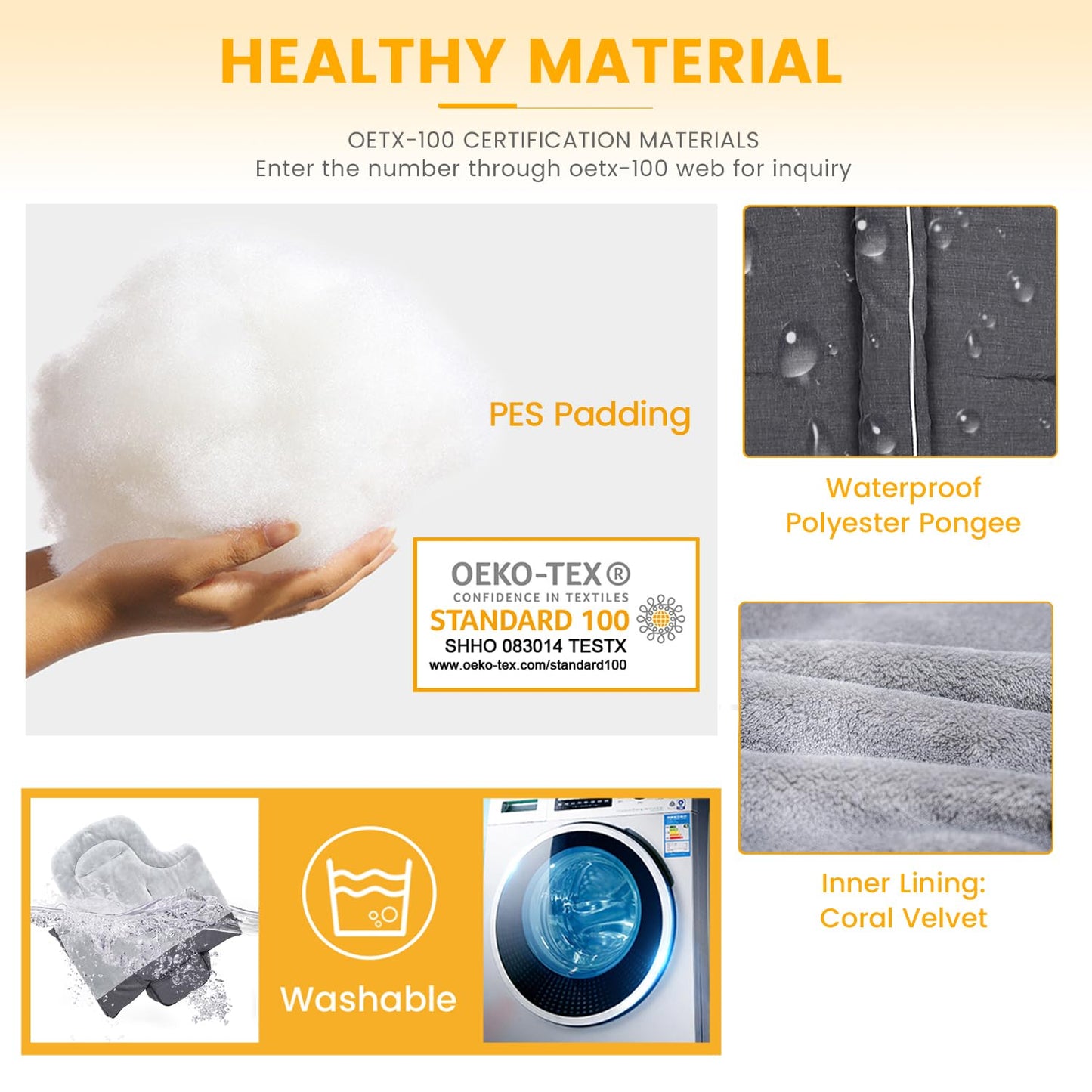 Orzbow Universal Stroller Footmuff, Winter Warm Baby Bunting Bag for Stroller - Cold Weather Zipper Strollers Sleeping Bag, Water-Repellent, Winter Essentials Must Have for Toddler Kids, Dark Grey