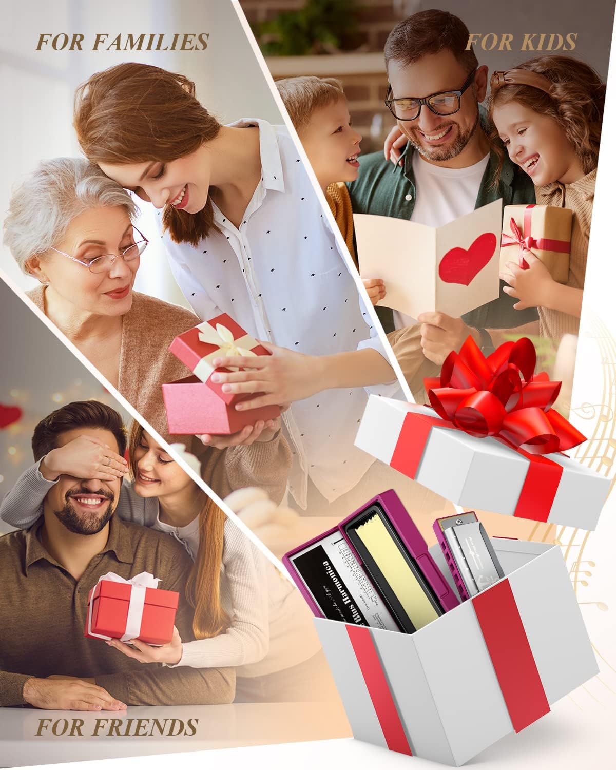 Eastar Major Blues Diatonic Harmonica, 10 Holes C Key Beginner for Kids Children Adults Students, with Hard Case and Cloth, Pink