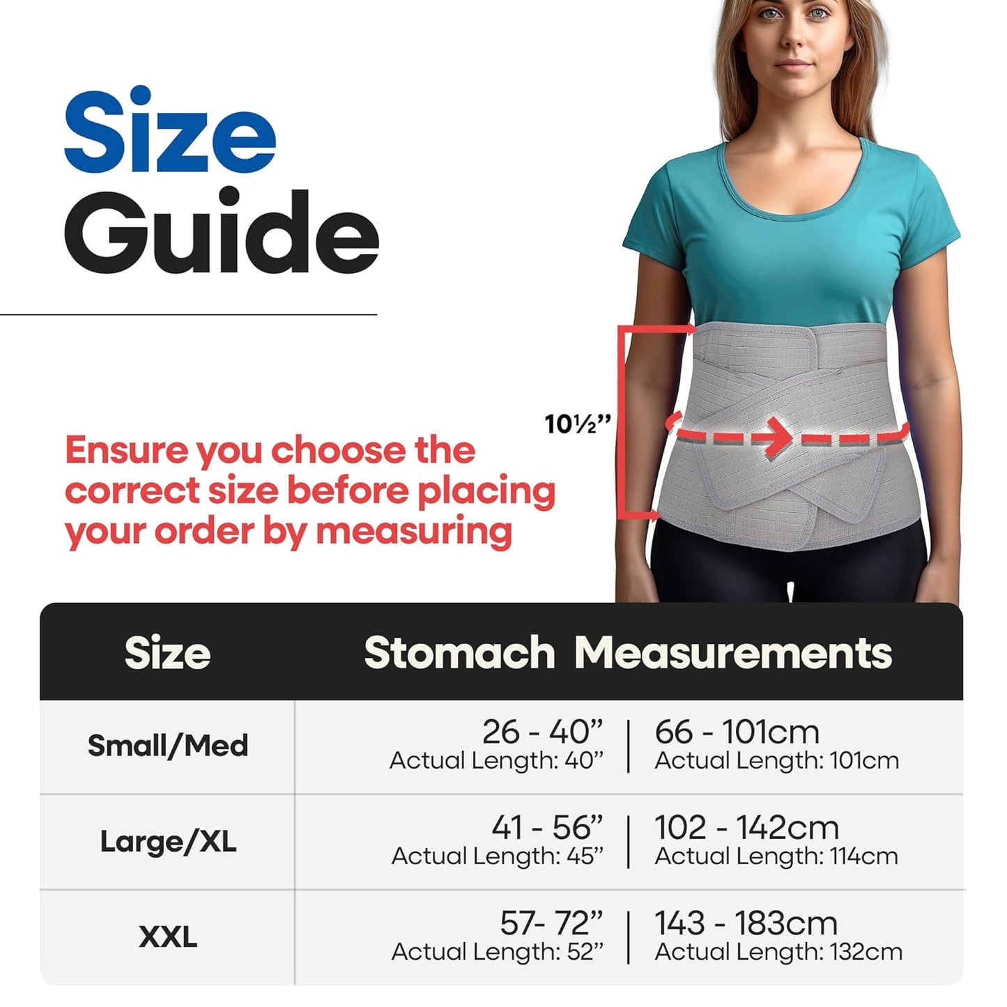 Abdominal Binder Post Surgery Tummy Tuck - Postpartum Belly Band Wrap | Post C Section Belly Binder Recovery | Stomach Compression Hernia Belt For Men & Women After Pregnancy, Hysterectomy L/XL