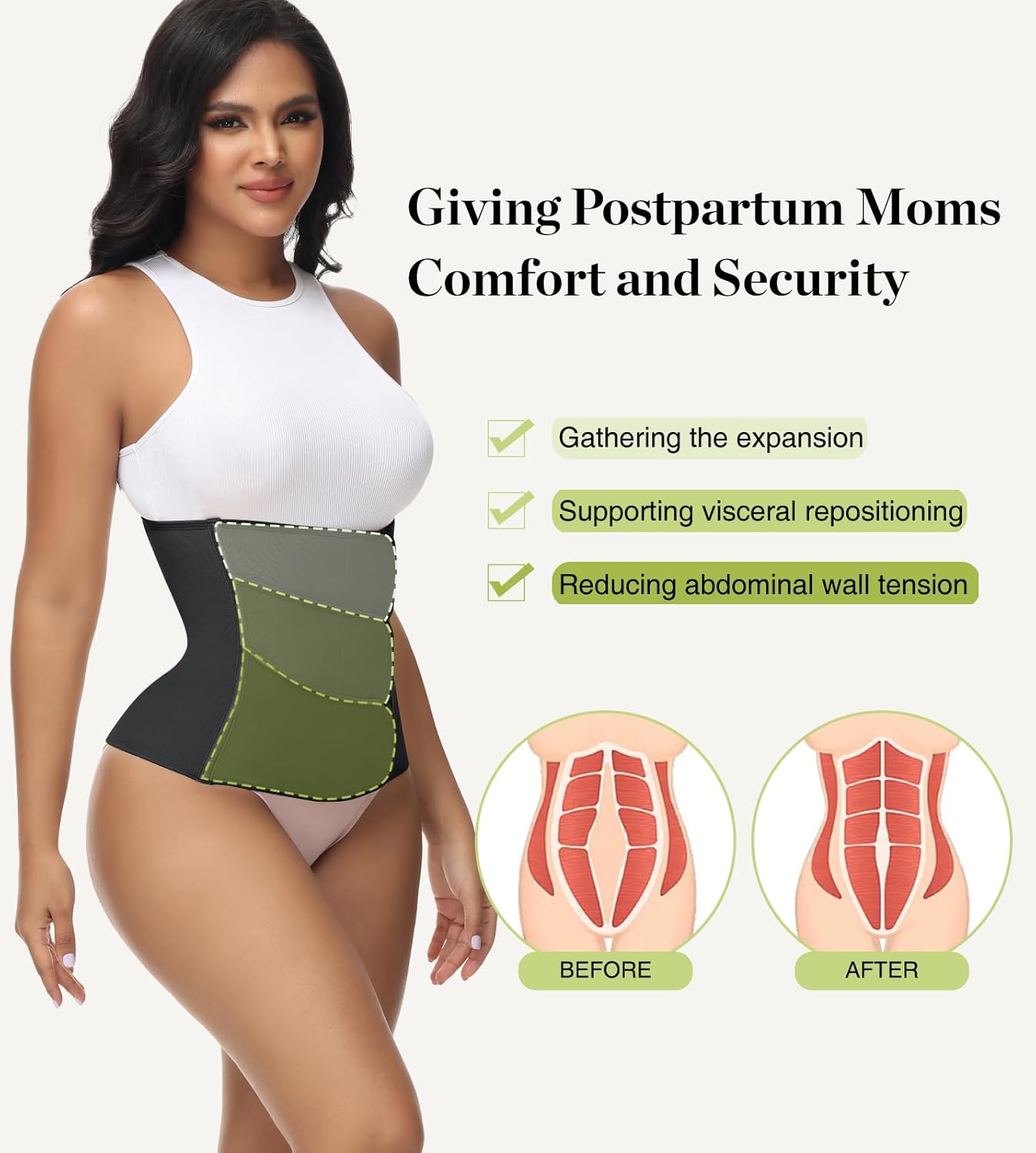 SHAPSHE Waist Trainer for Women Postpartum Recovery Wrap Waist Cincher Corset Shapewear Belly Band