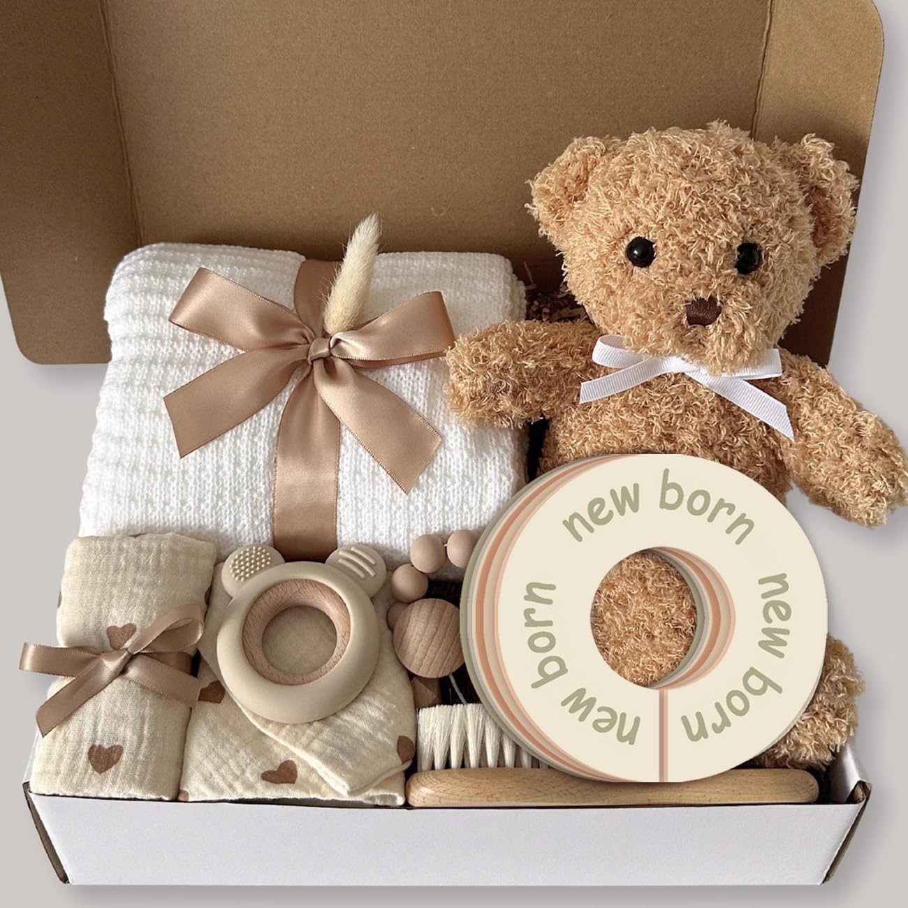 Baby Closet Dividers for Clothes – Earth Tone Round Baby Clothes Dividers for Closet Rod, Nursery Closet Organizer & Decor, Clear Labels for Easy Sorting, Fits Most Rods