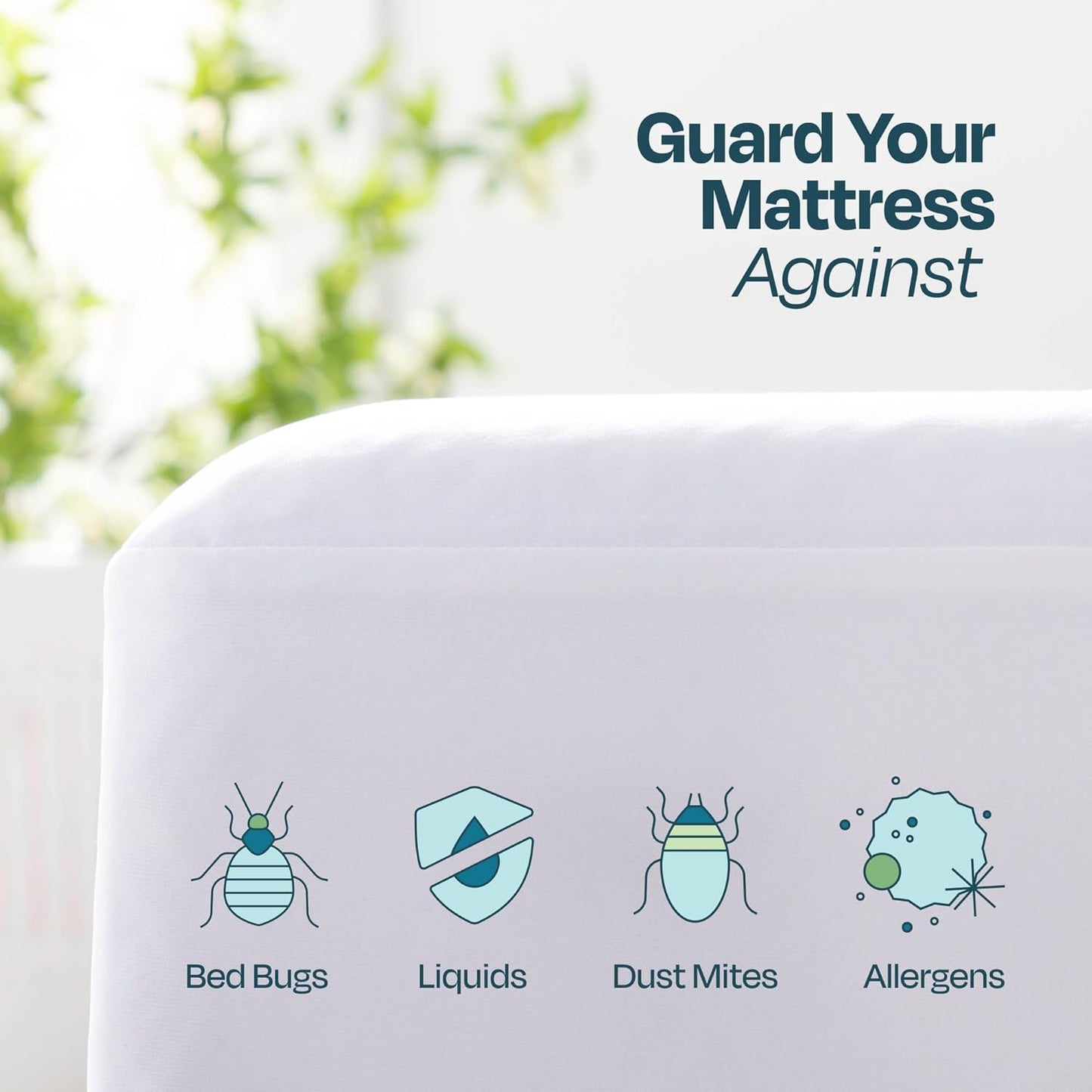 Linenspa Zippered Mattress Encasement – Twin Size Waterproof Mattress Protector – Quiet Cover & Complete protection – Dorm Room Essentials, White