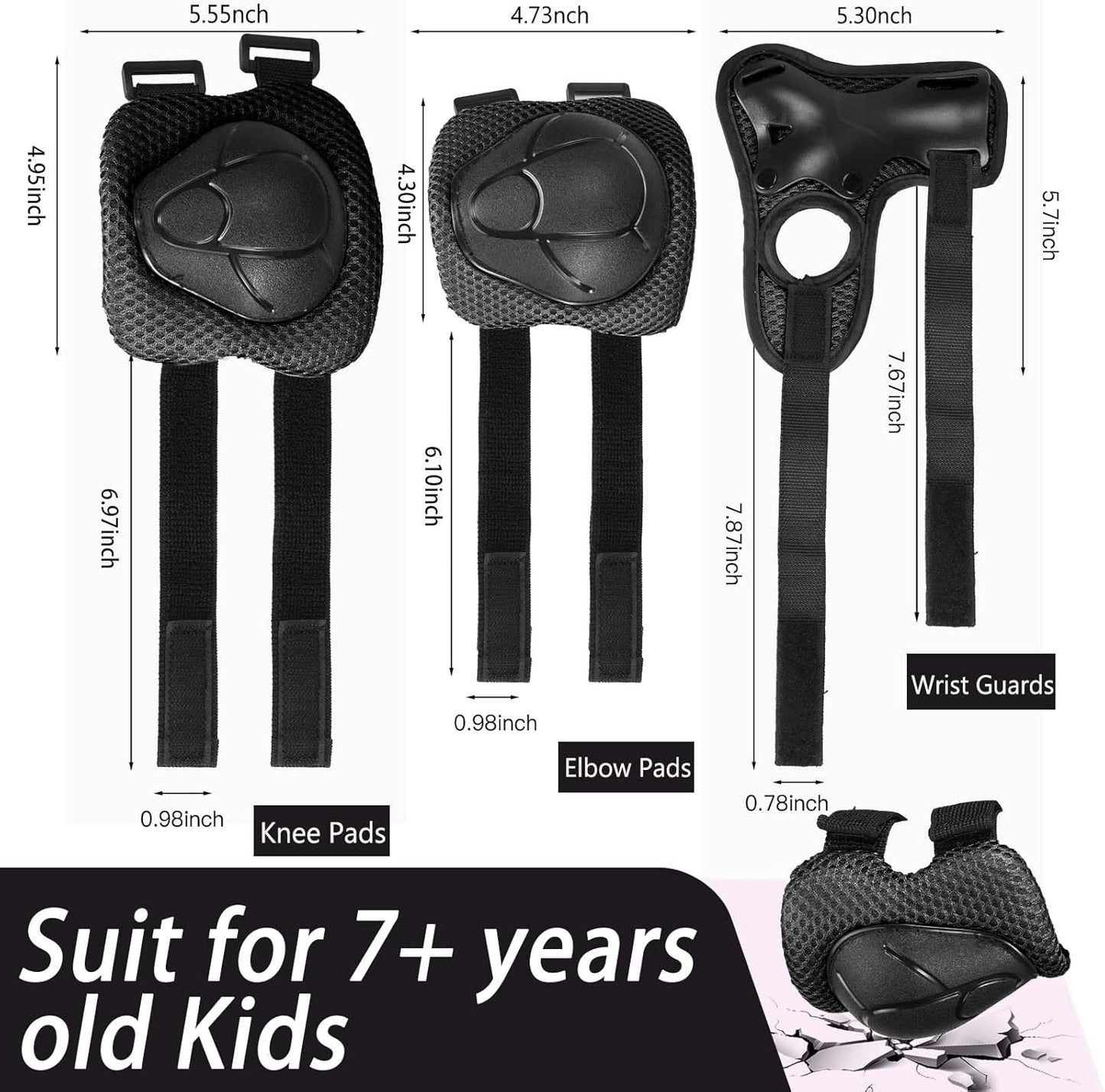 Kids Bike Helmet Set Adjustable Helmet for Ages 3-15 Kids Toddler Boys Girls Youth, Multi-Sport Bicycle Skateboarding Football Rollerskating Scooter Rollerblade Balance Bike Helmets