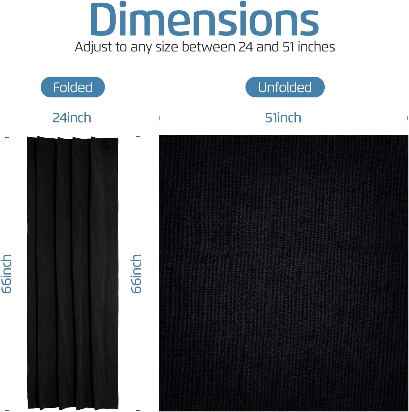 SUN AWAY Portable Blackout Curtain with Suction Cups - Premium Easy Install Shade No Tools Required - Temporary Blinds, Perfect for Baby Nursery or Dorm Room - with Travel Bag (66” Long x 51” Wide)