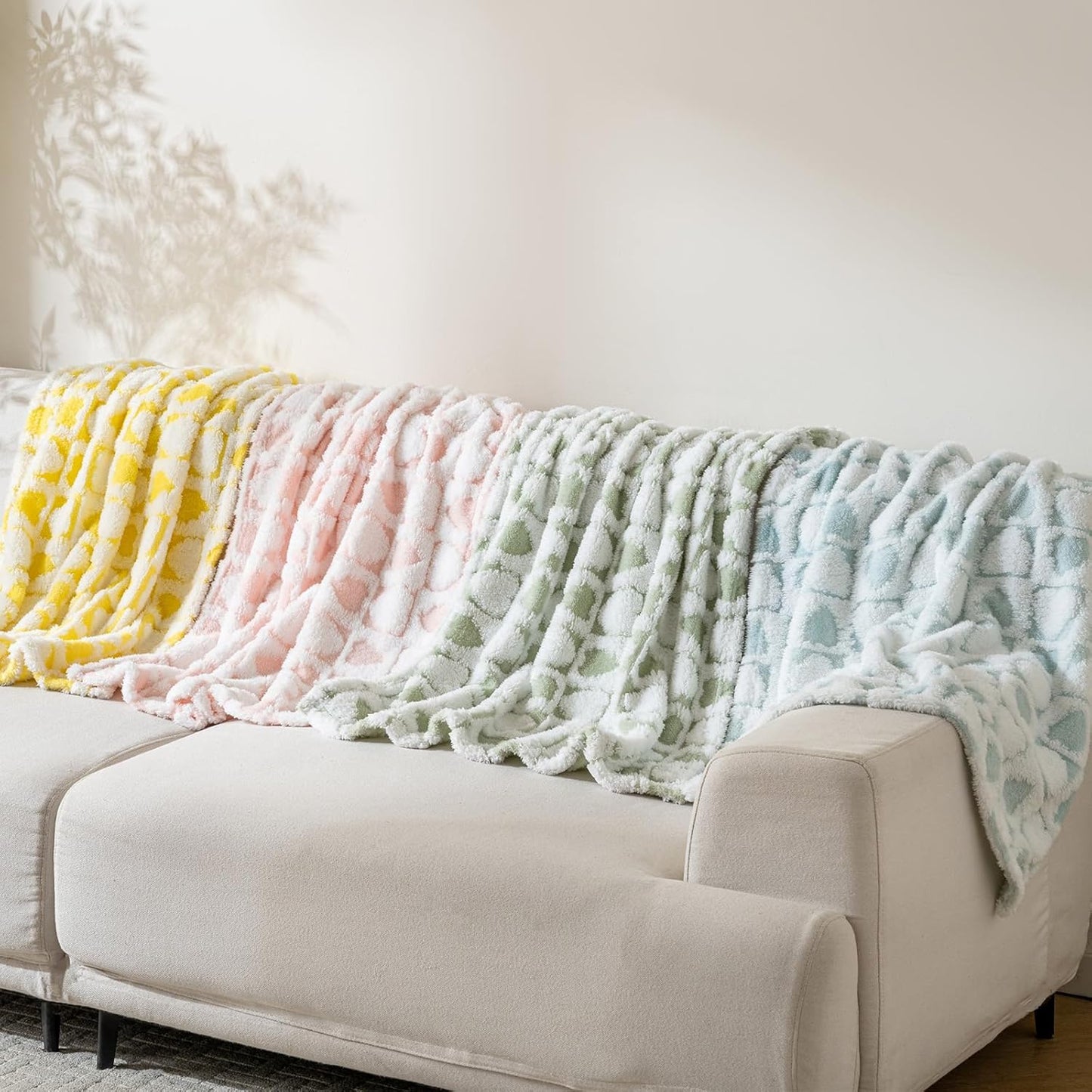 Fleece Baby Blanket for Boys 3D Checker Design, Warm Cozy and Fluffy Infant Newborn Toddler Small Receiving Blankets for Crib Stroller, 30x40 Inches, Blue