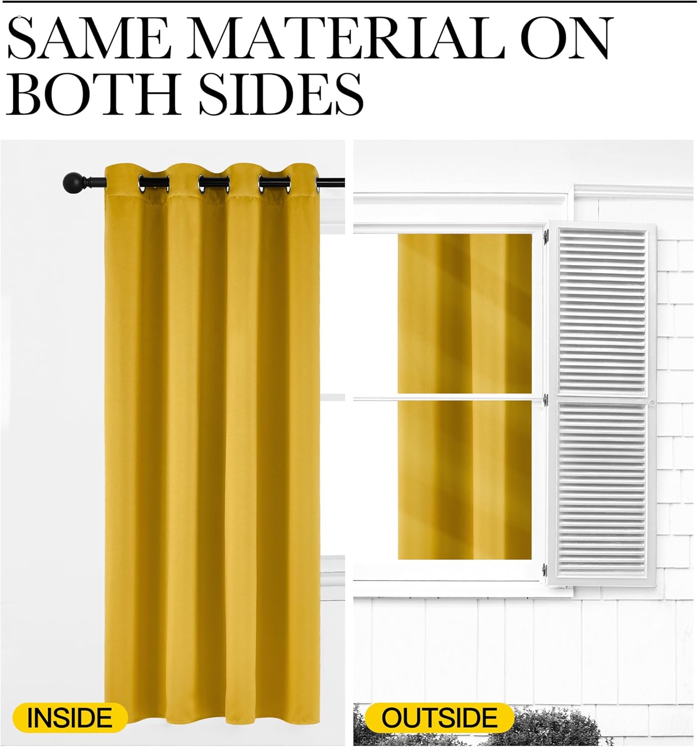 NICETOWN Gold Curtains 84 inches Long Blackout for Bedroom, Grommet Thermal Drapes Room Darkening Window Treatments for Living Room, W52 x L84, 2 Panels