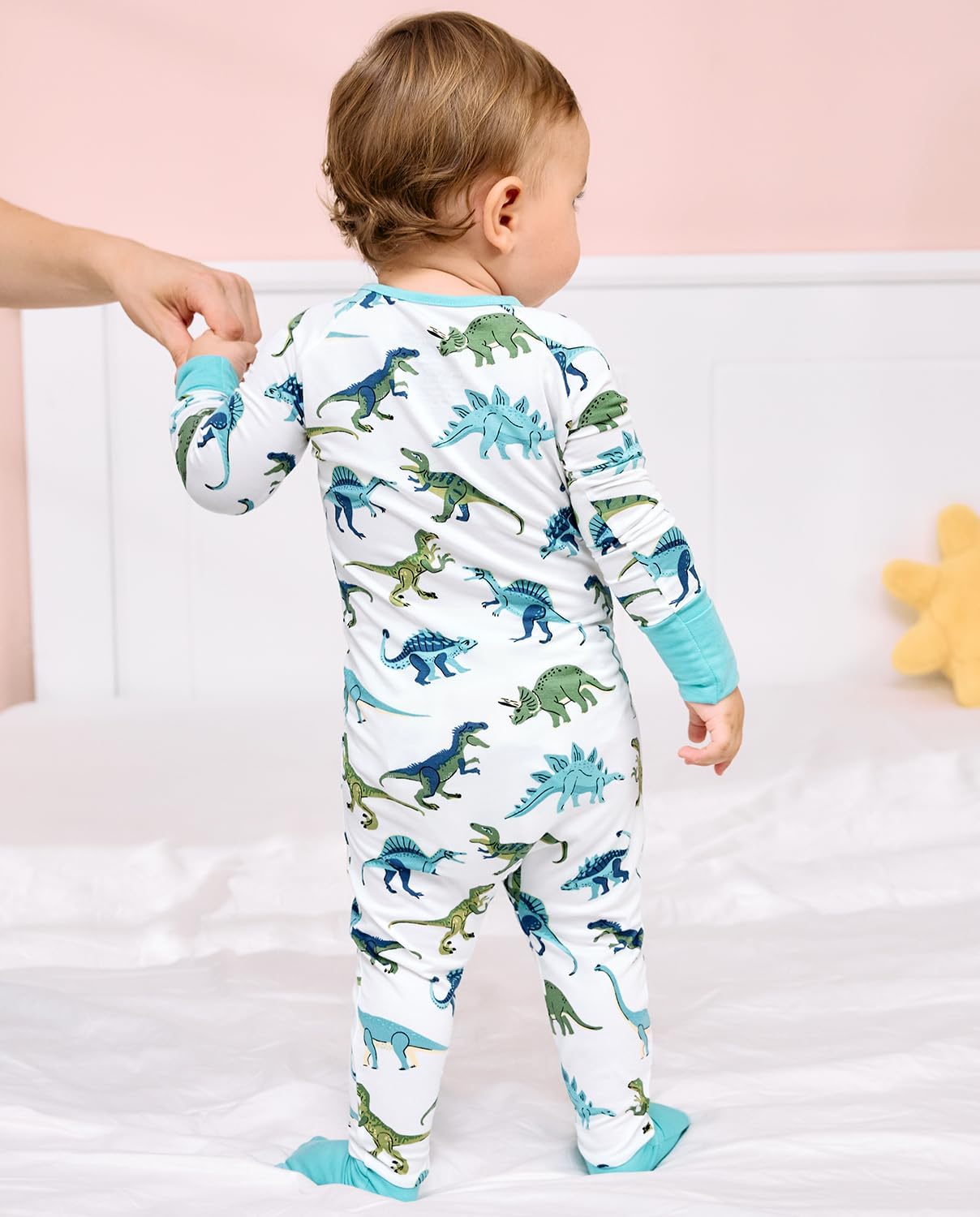 Bamboo Viscose Baby Convertible Footie Pajama, Zipper Pajamas for Baby Boys & Girls, Sleep & Play Footed Pjs