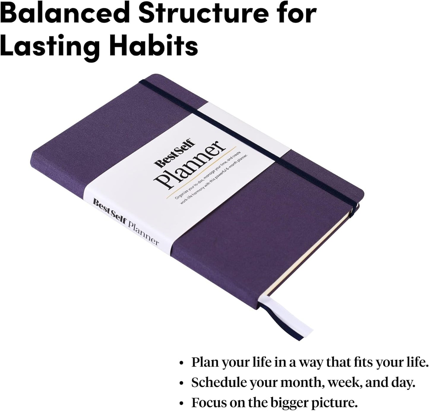 BestSelf Self Planner โ 6-Month Undated Life Planner for Goal Setting, Time Management & Productivity โ 7"x10" Navy Notebook