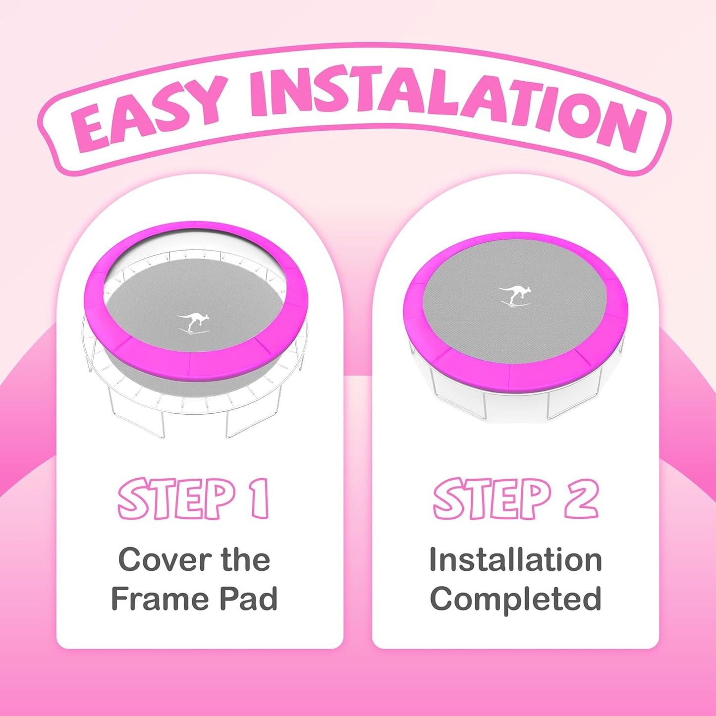 Kangaroo Hoppers Universal 12/14/15FT Trampoline Replacement Safety Pad, Waterproof Surround Spring Foam Cover for Round Frame