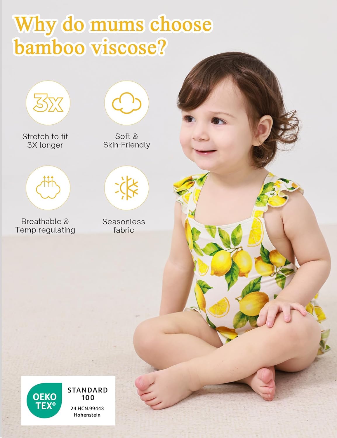 Bamboo Viscose Baby Romper Infant Girl Ruffle Sleeveless Newborn Baby Girl Bodysuit