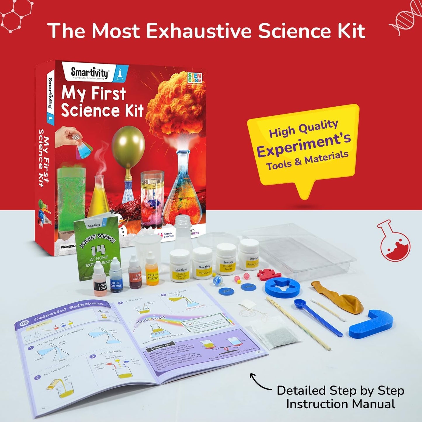Smartivity My First Science Experiment Kit for Kids Ages 6,7,8,9,10,11,12 Years | 50+ Experiments I Birthday Gift for Kids I Educational Science Projects for Boys & Girls, STEM Toys for 6-12 Years