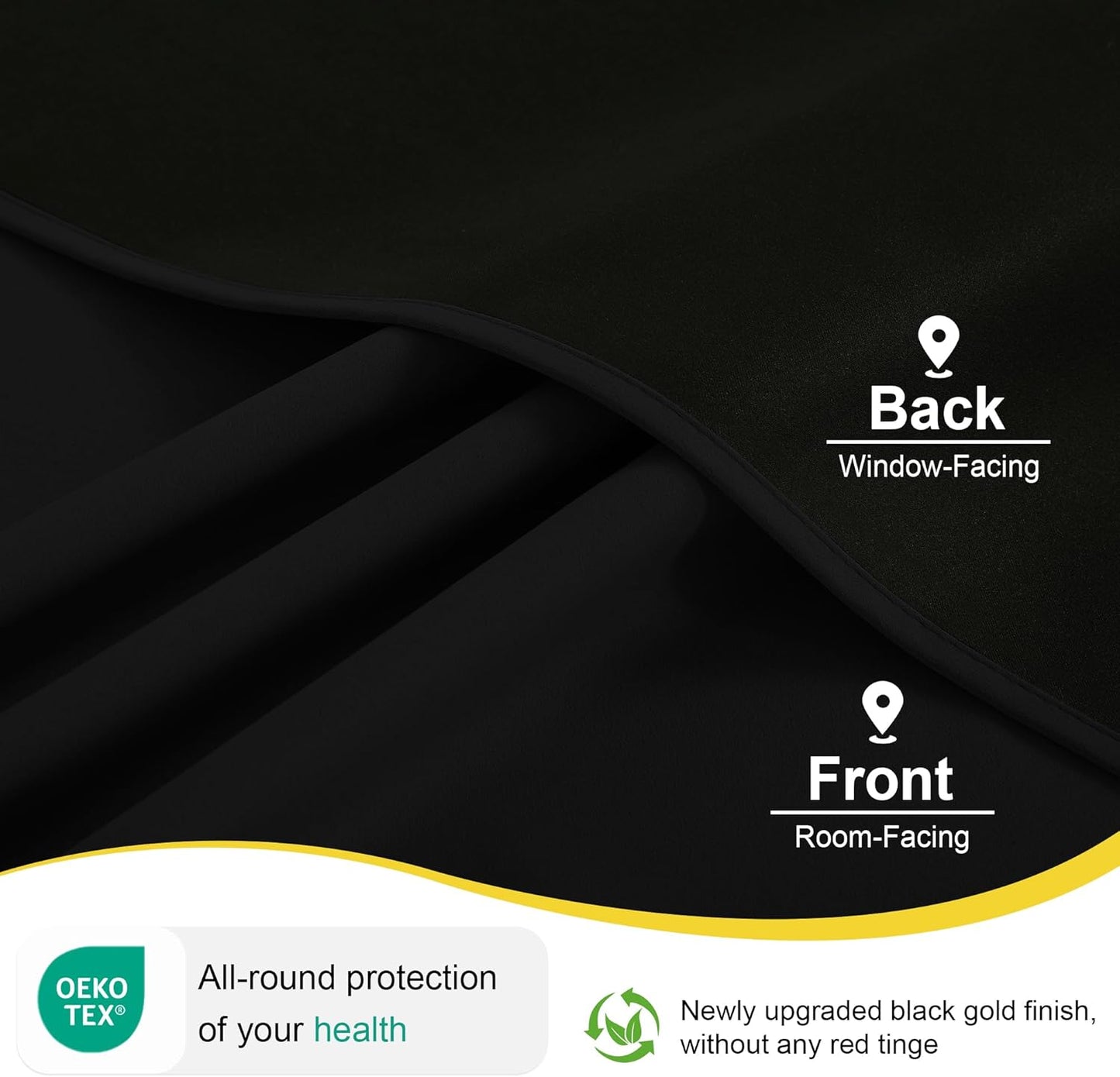 NICETOWN 100% Blackout Curtains 84 Inch Length for Bedroom, Privacy Thermal Insulated Grommet Window Drapes for Living Room, 2 Panels, Black, 42 x 84 Inch