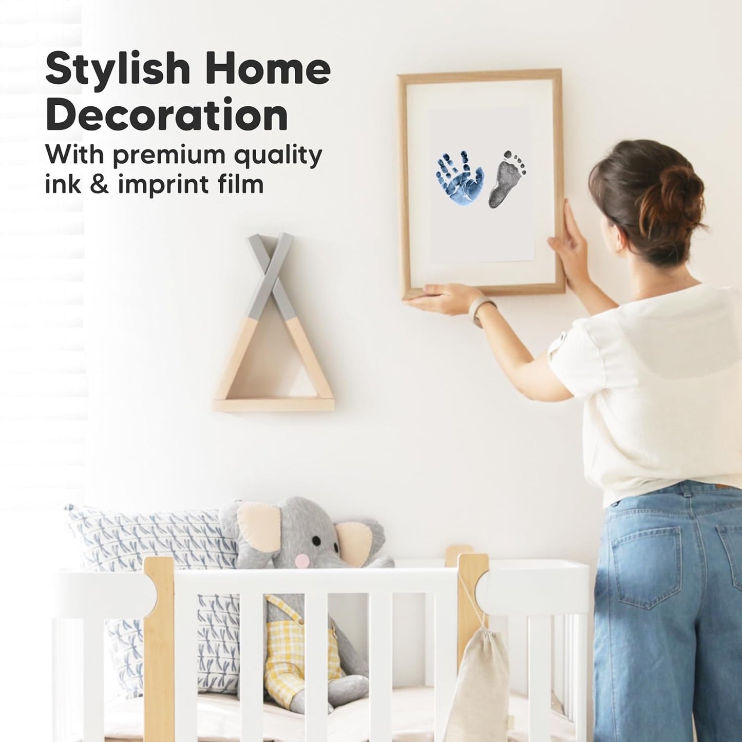 4-Pack Inkless Baby Hand and Footprint Kit - Mess Free Ink Pad for Newborn Keepsake, Dog Nose & Paw Print Kit, Clean Touch Ink Pad for Baby Hand & Footprints, Ideal New Mom Gifts (Jet/Navy, Large)