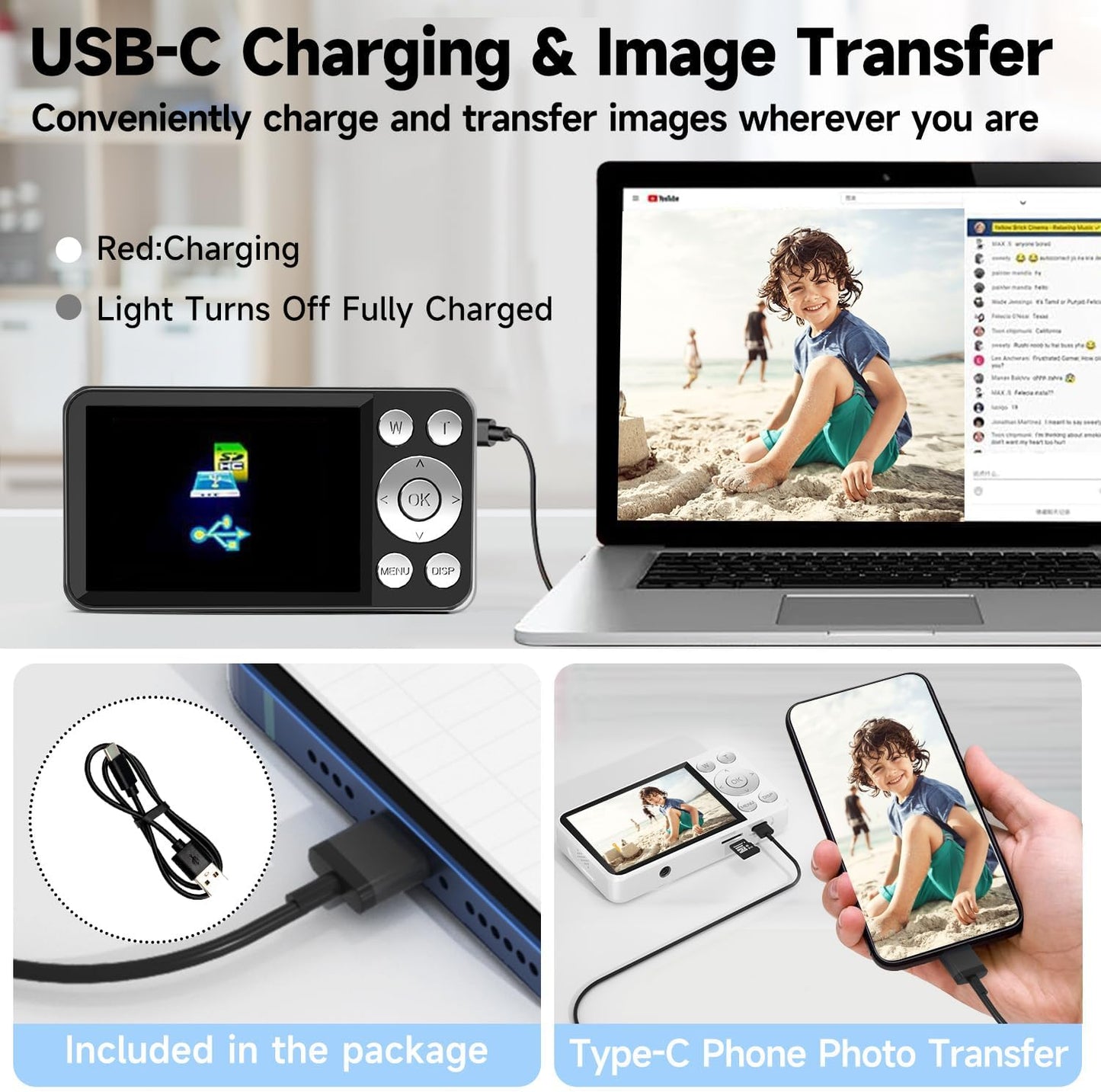 Digital Camera, Autofocus 4K 64MP Point and Shoot Digital Cameras for Teens with 64GB Card, 18X Zoom Anti-Shake Compact Video Camera for Student Kids Boys Girls Beginner - Black