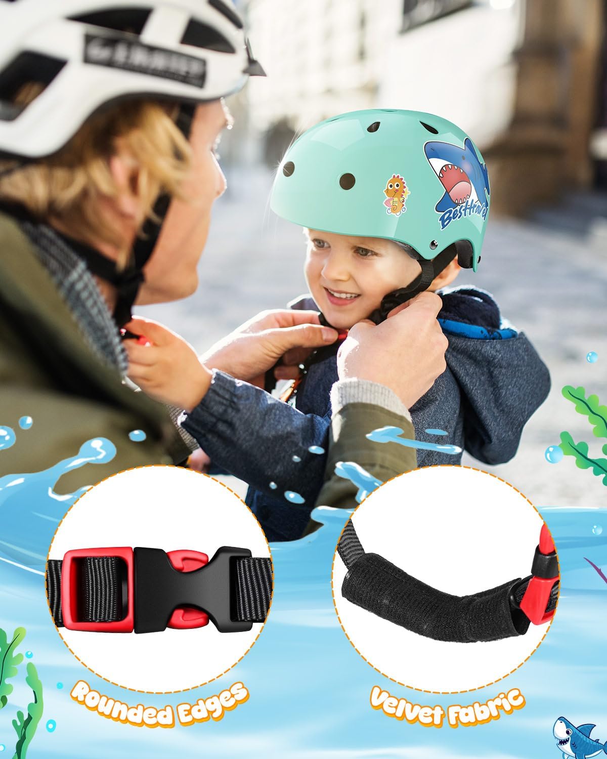 Kids Helmet, Toddler Adjustable Kids Ages 3-8 Years Old Boys Girls Multi-Sports Safety