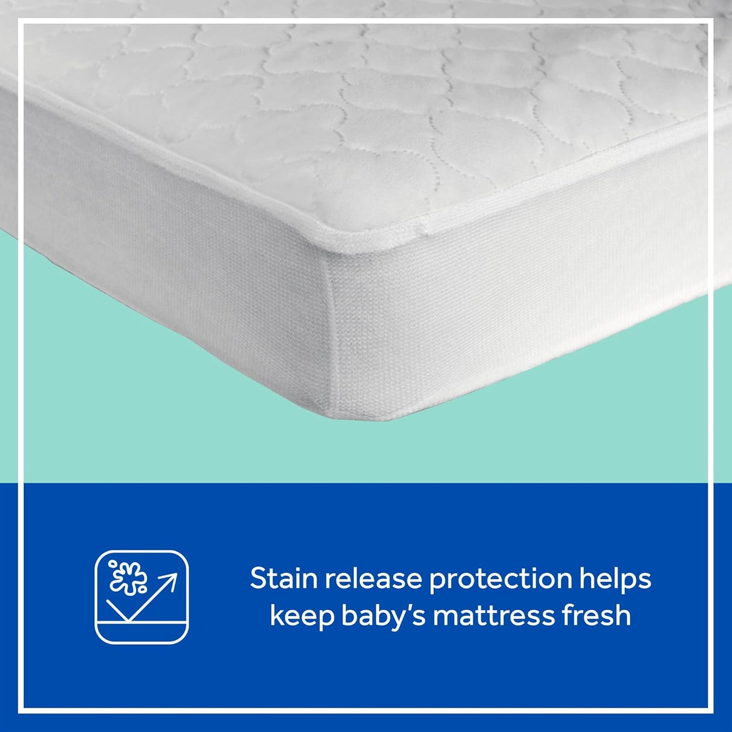 Sealy Baby Stain Protection Waterproof Crib Mattress Protector Cover, Fitted Toddler Bed Pad, Protective Sheet for Boys and Girls Bedding, Noiseless & Machine Washable/Dryer Friendly 52x28 - White