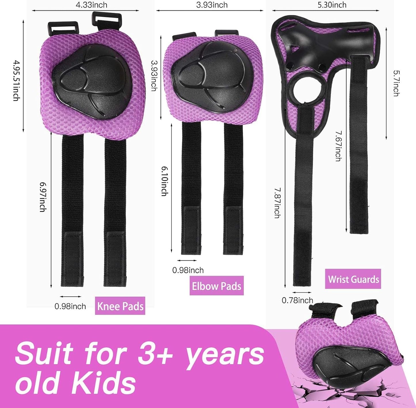 Kids Bike Helmet Set Adjustable Helmet for Ages 3-15 Kids Toddler Boys Girls Youth, Multi-Sport Bicycle Skateboarding Football Rollerskating Scooter Rollerblade Balance Bike Helmets